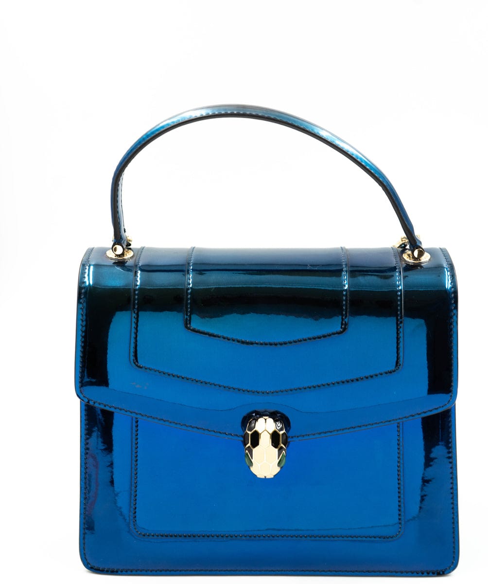 Bulgari Bulgari Blue Patent Serpentine Bag - AWC1855