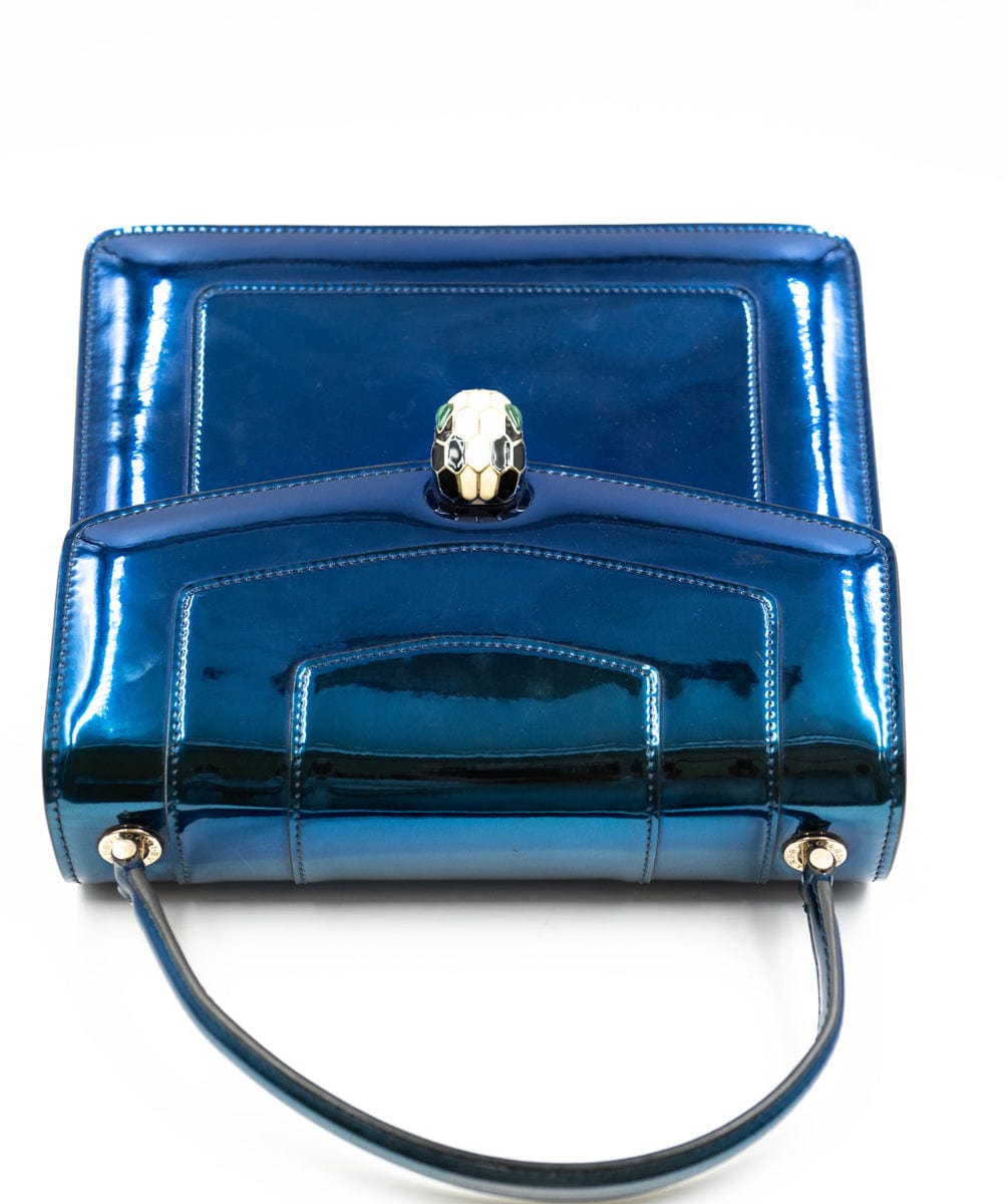 Bulgari Bulgari Blue Patent Serpentine Bag - AWC1855