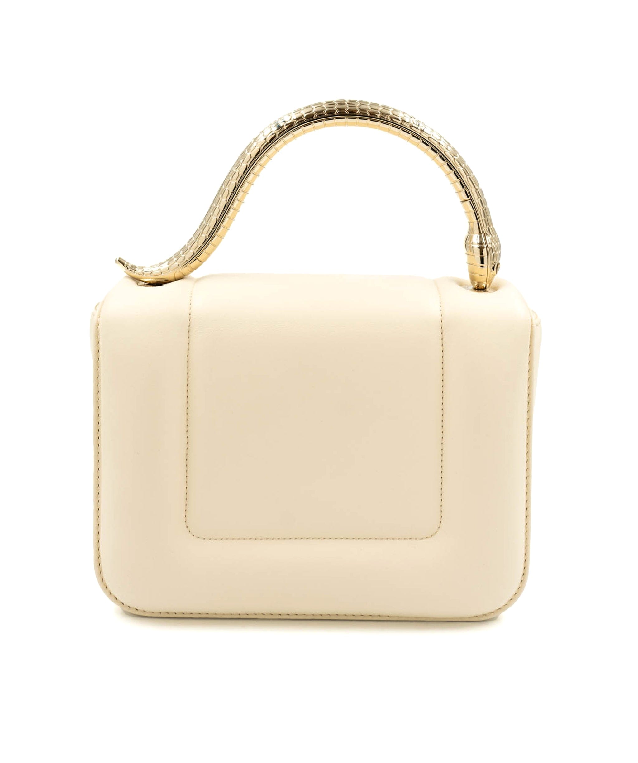 Bulgari Bulgari serepenti cream and gold top handle bag ALC0103