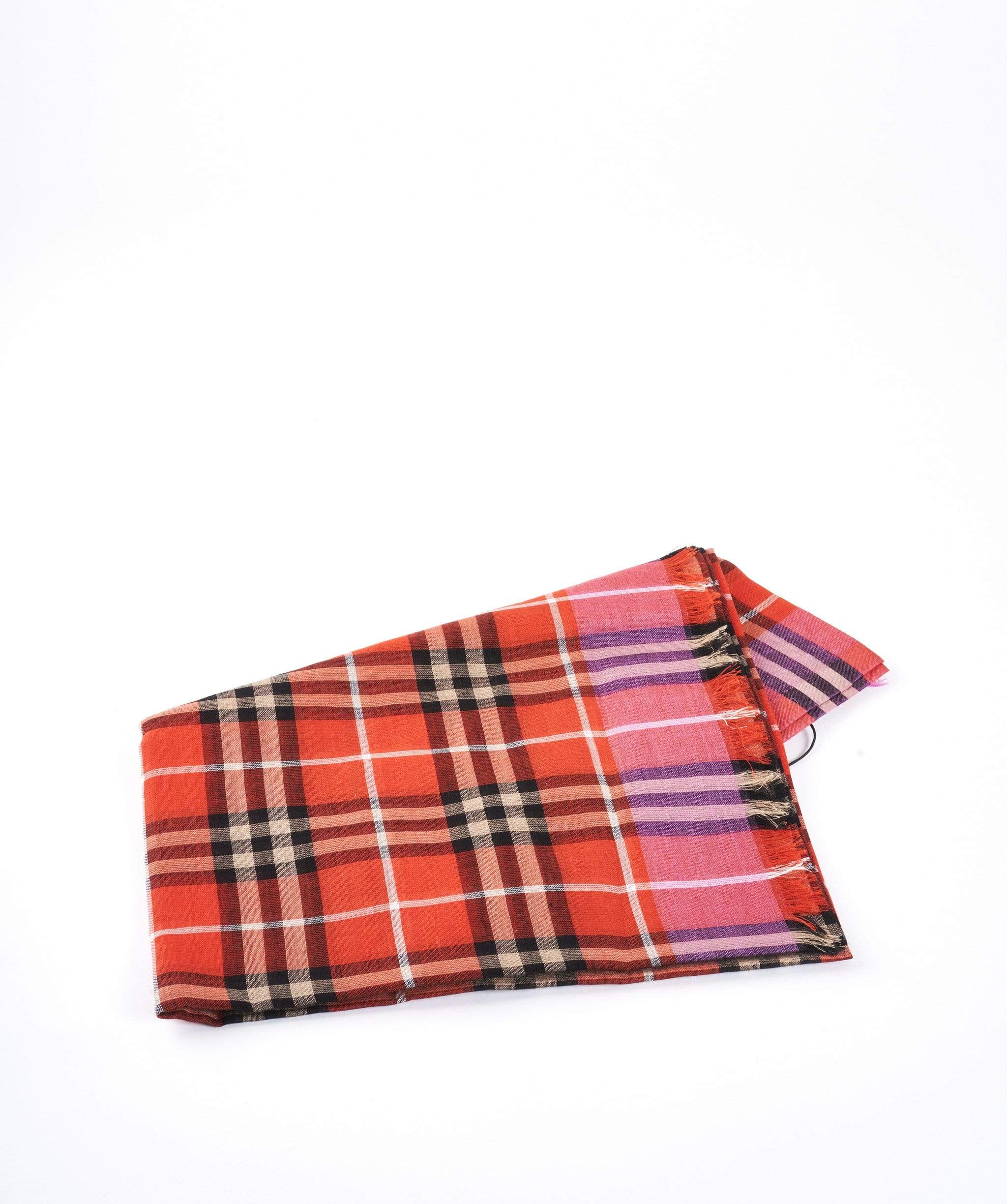 Burberry Burberry orange pink wool scarf