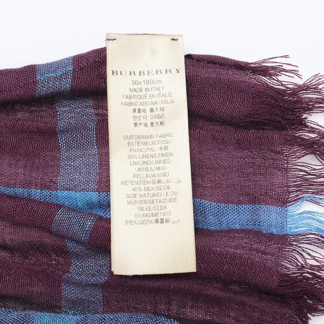 Burberry Burberry Plaid Linen Scarf - RCL1226