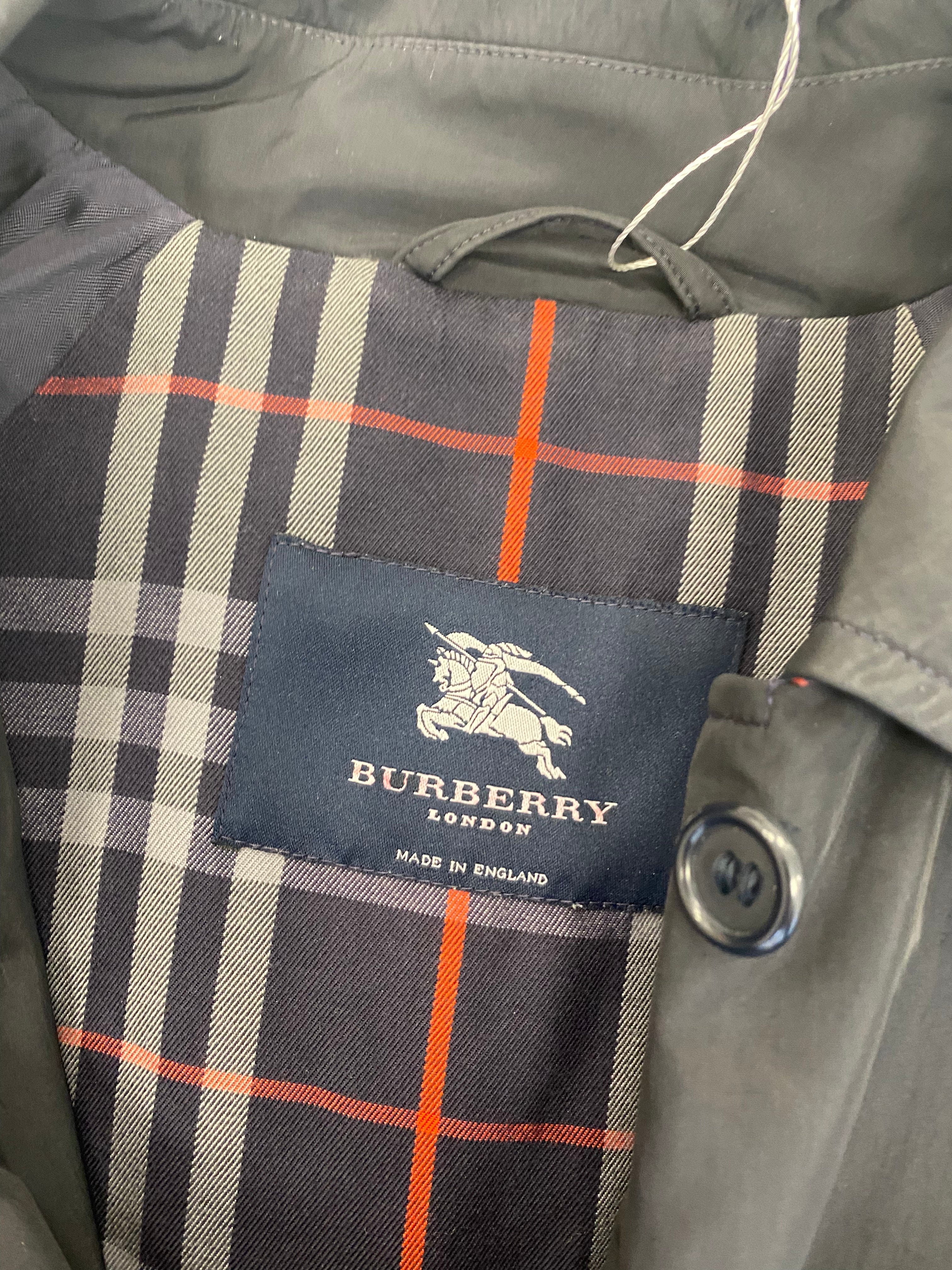 Burberry Burberry Navy Nylon Short Trench Coat - AWC1993