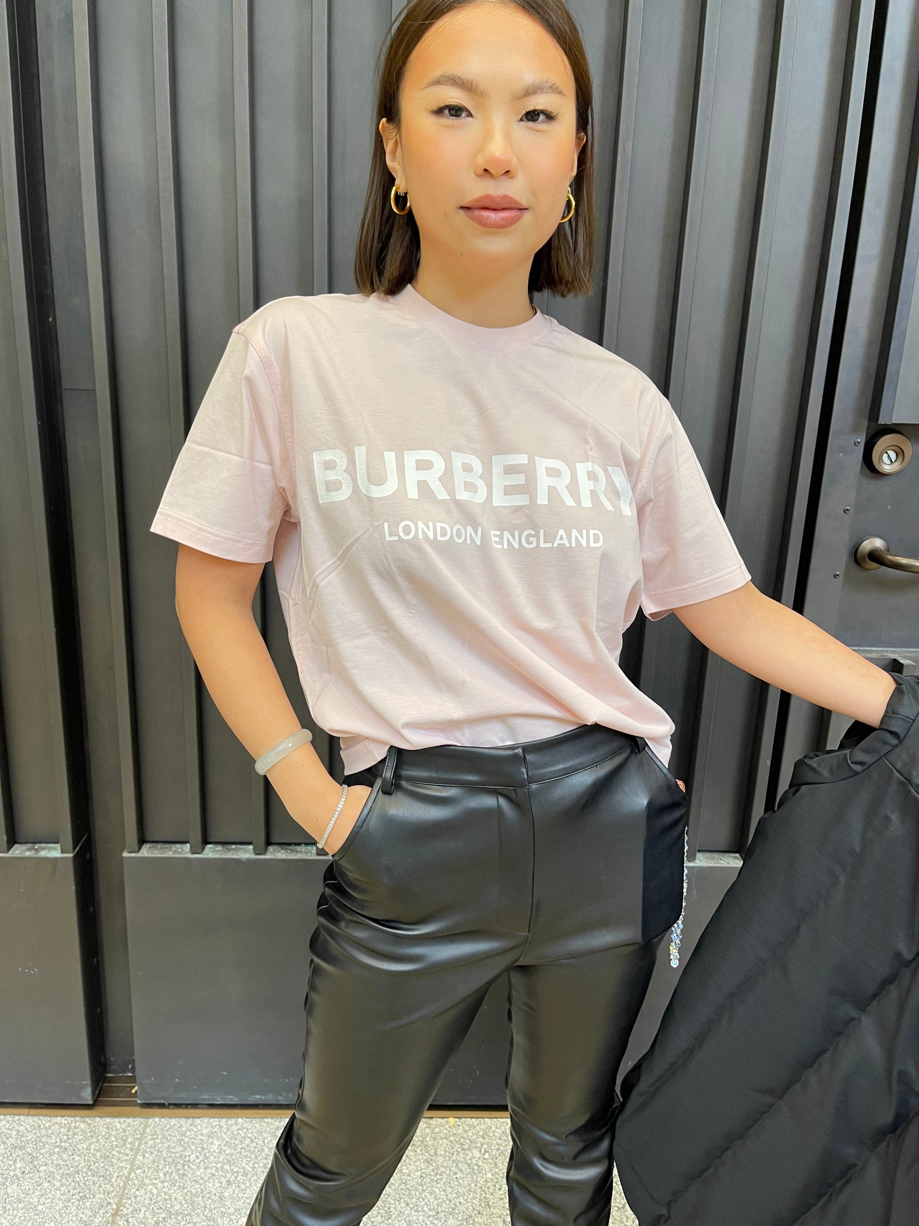 Burberry Burberry pink logo crewneck tshirt ALL0173