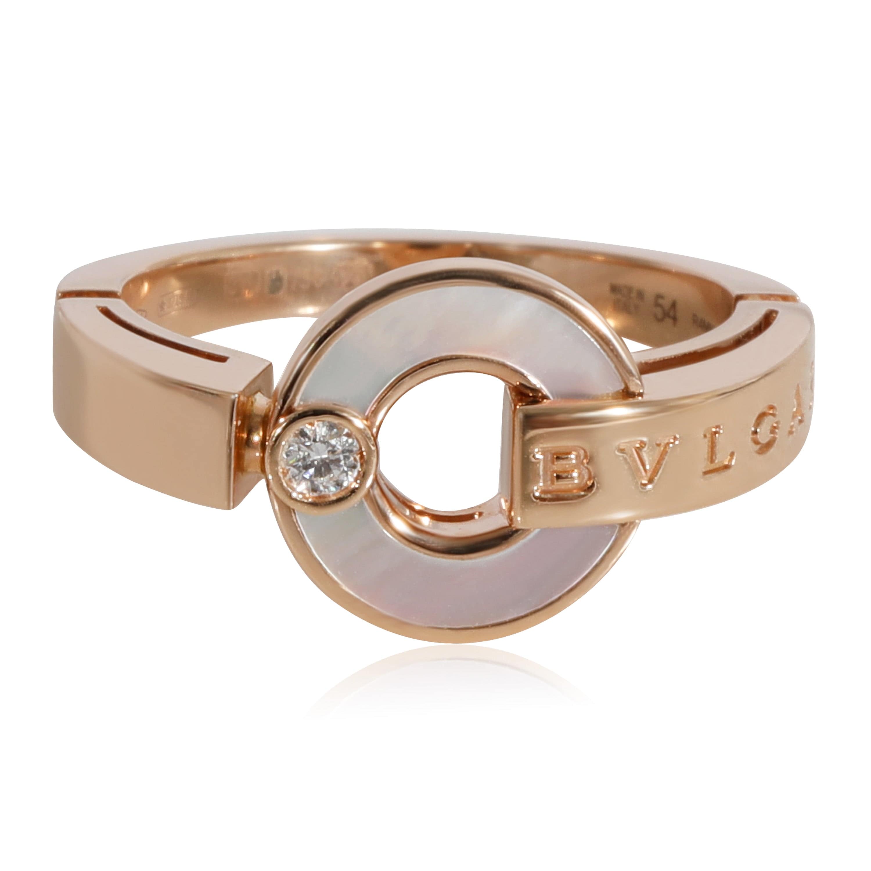 BVLGARI Bvlgari Bvlgari Mother Of Pearl Diamond Ring in 18k Rose Gold 0.