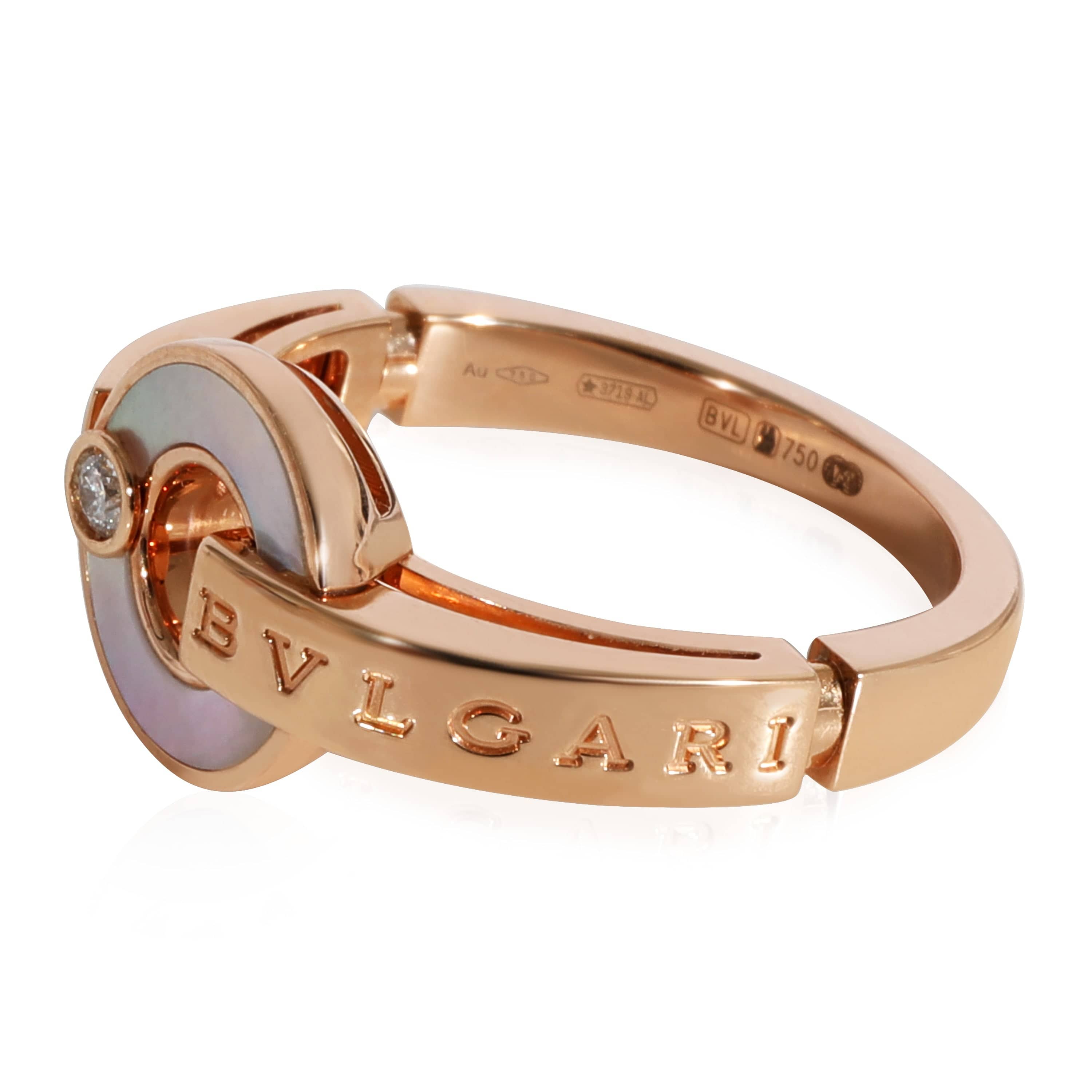 BVLGARI Bvlgari Bvlgari Mother Of Pearl Diamond Ring in 18k Rose Gold 0.