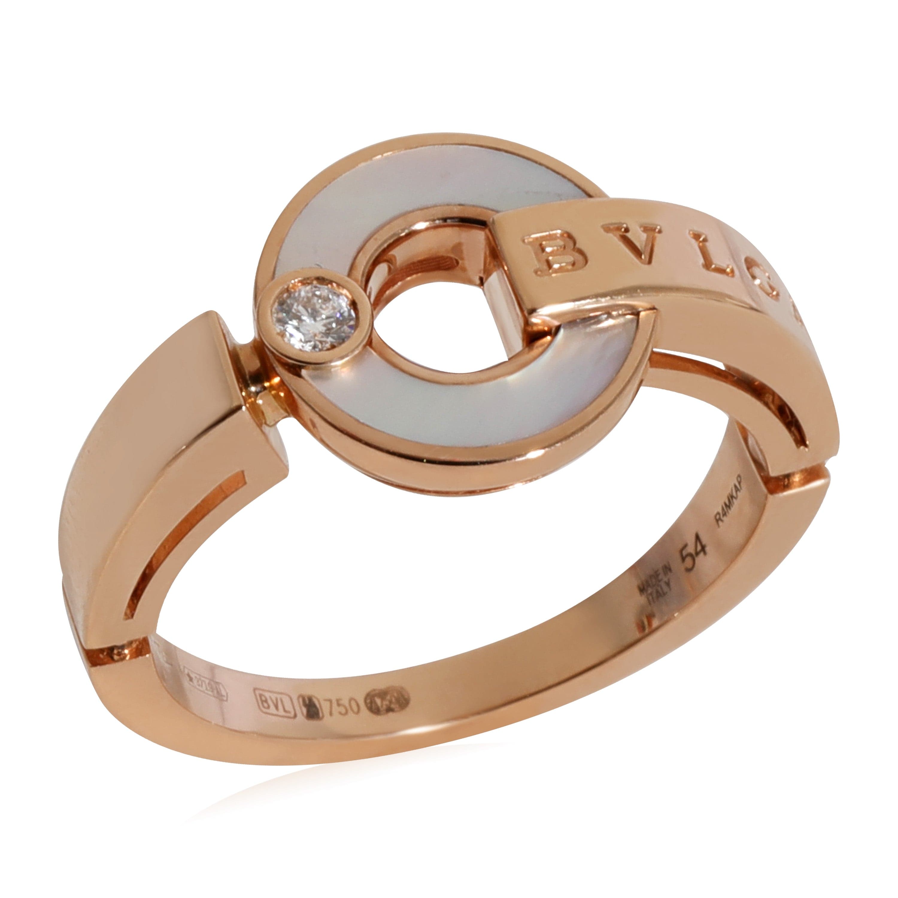 BVLGARI Bvlgari Bvlgari Mother Of Pearl Diamond Ring in 18k Rose Gold 0.