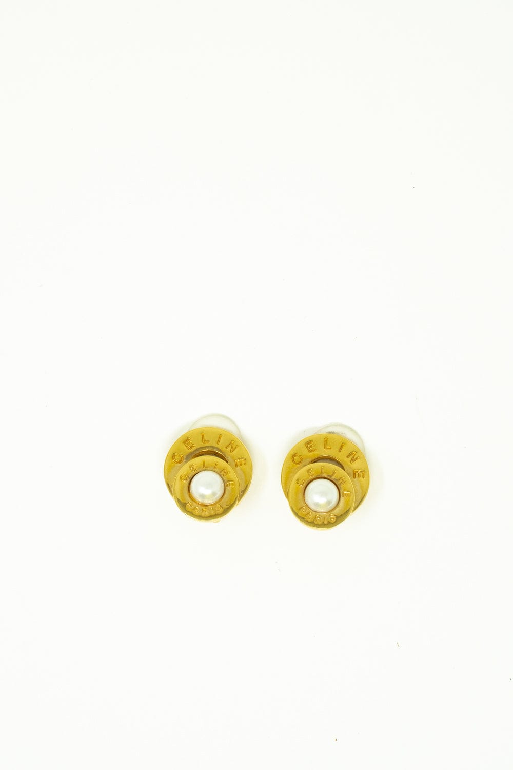 Celine Celine round gold and pearl earrings AEL1018