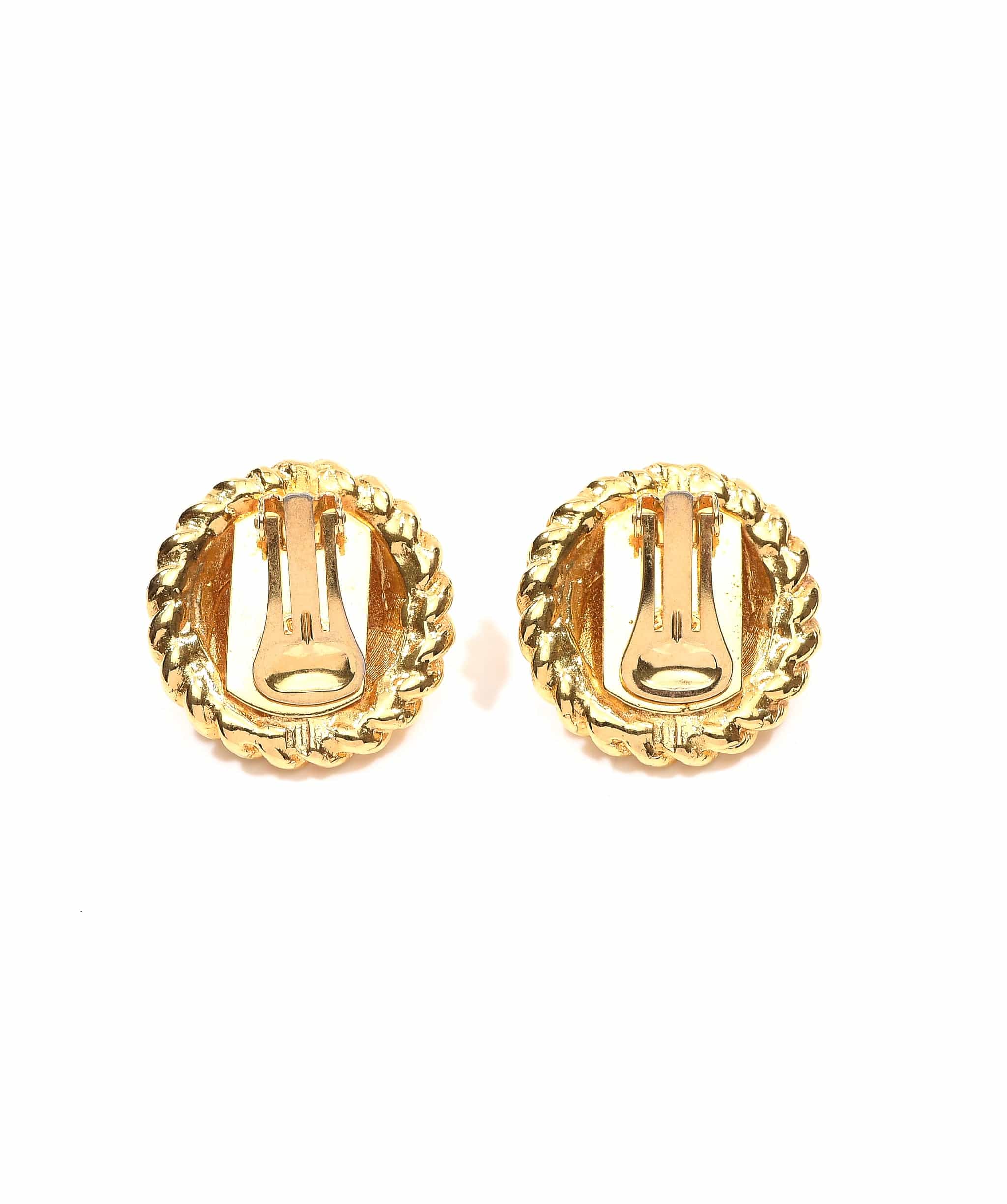 Celine Preloved Celine Triomphe Rope Edge Clip Earrings SKC1053