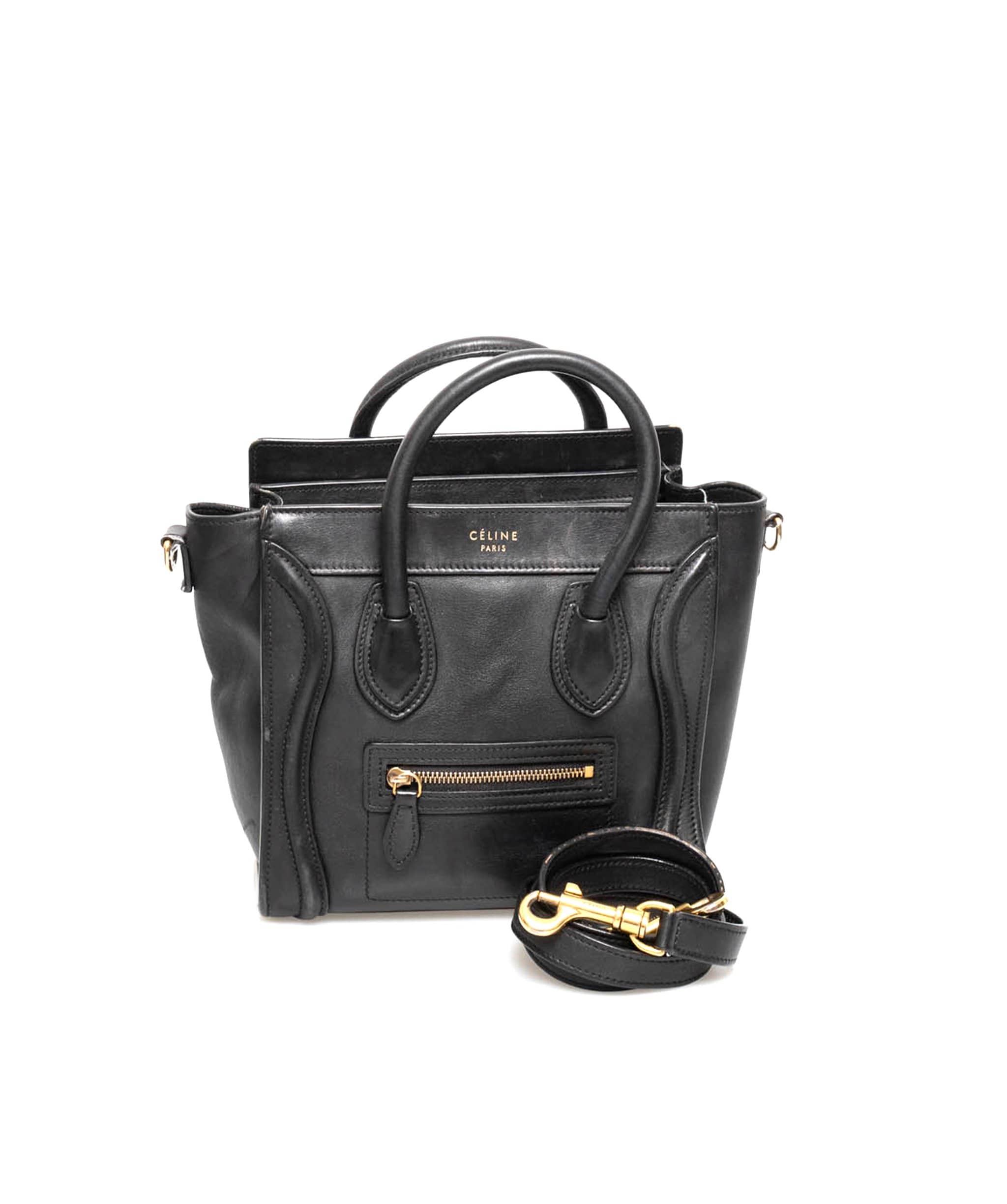 Celine Celine Black Leather Nano Luggage Bag GHW - AGL1426