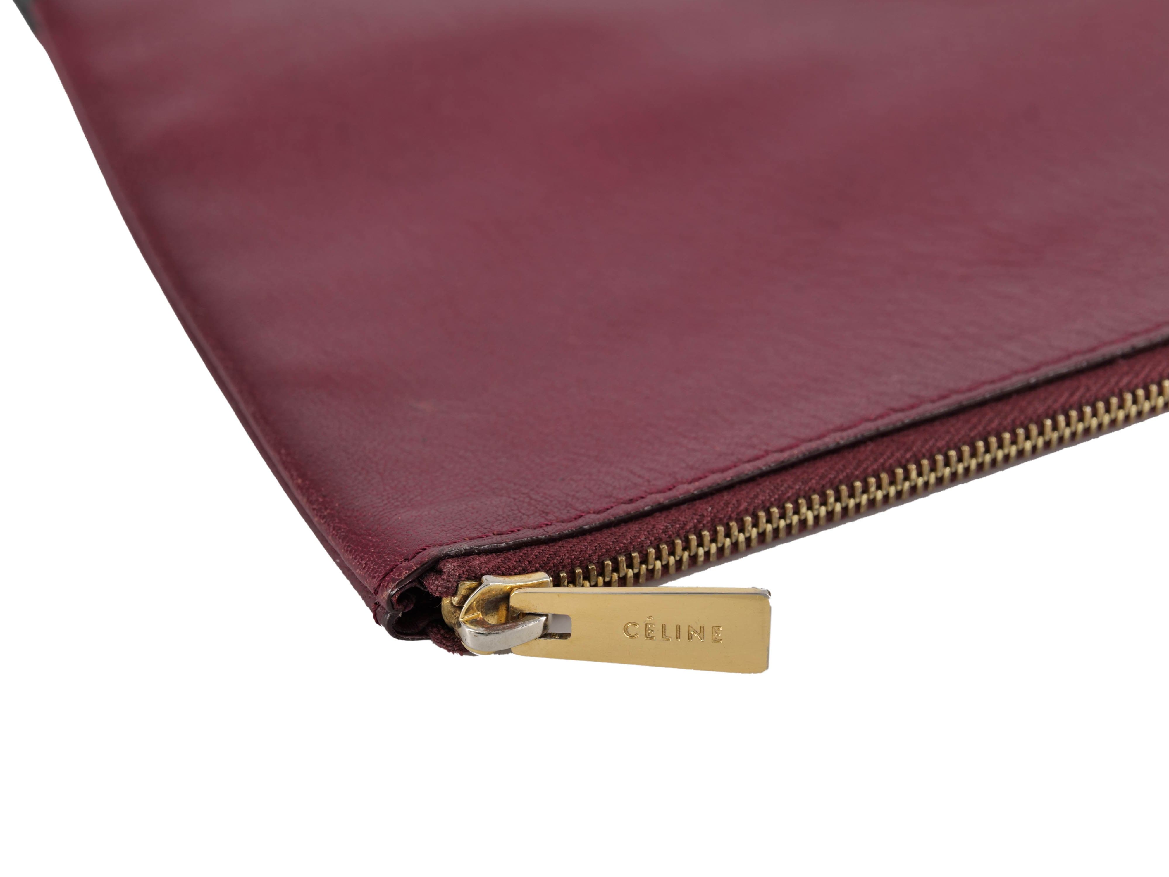 Celine Celine colourblock maroon and brown pouch clutch bag - AGL2086