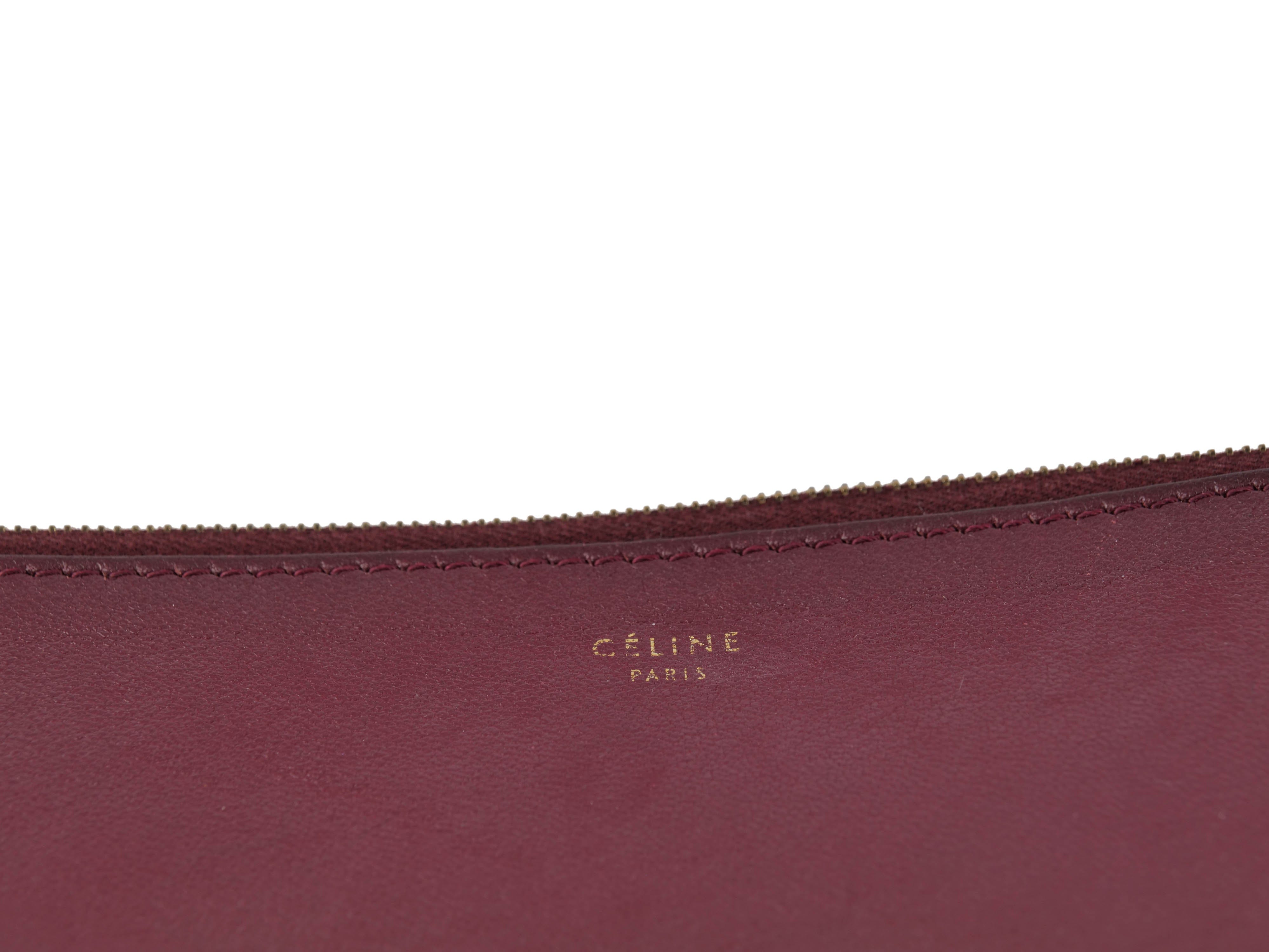 Celine Celine colourblock maroon and brown pouch clutch bag - AGL2086