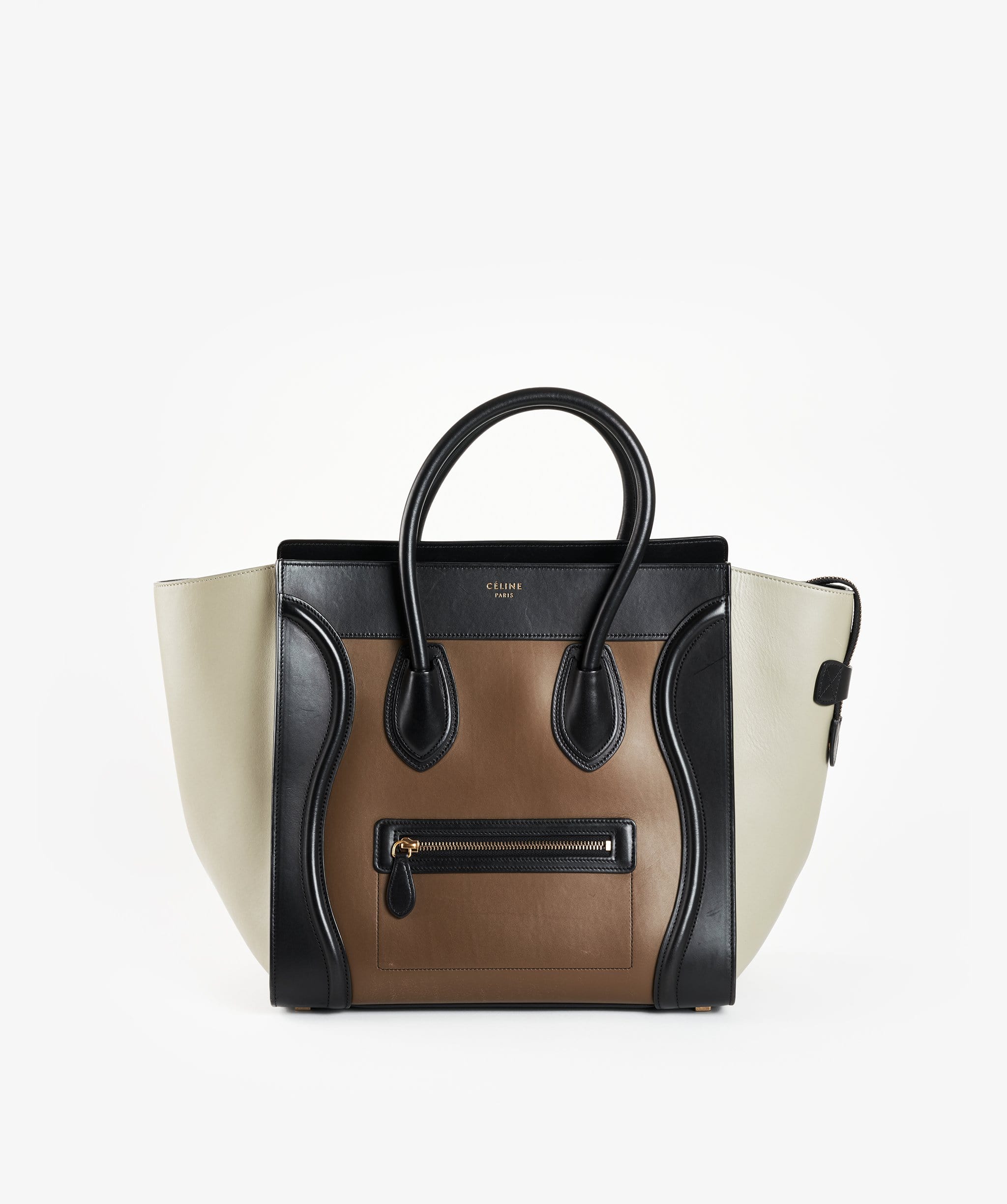 Celine Celine Luggage Leather Black & Brown Bag