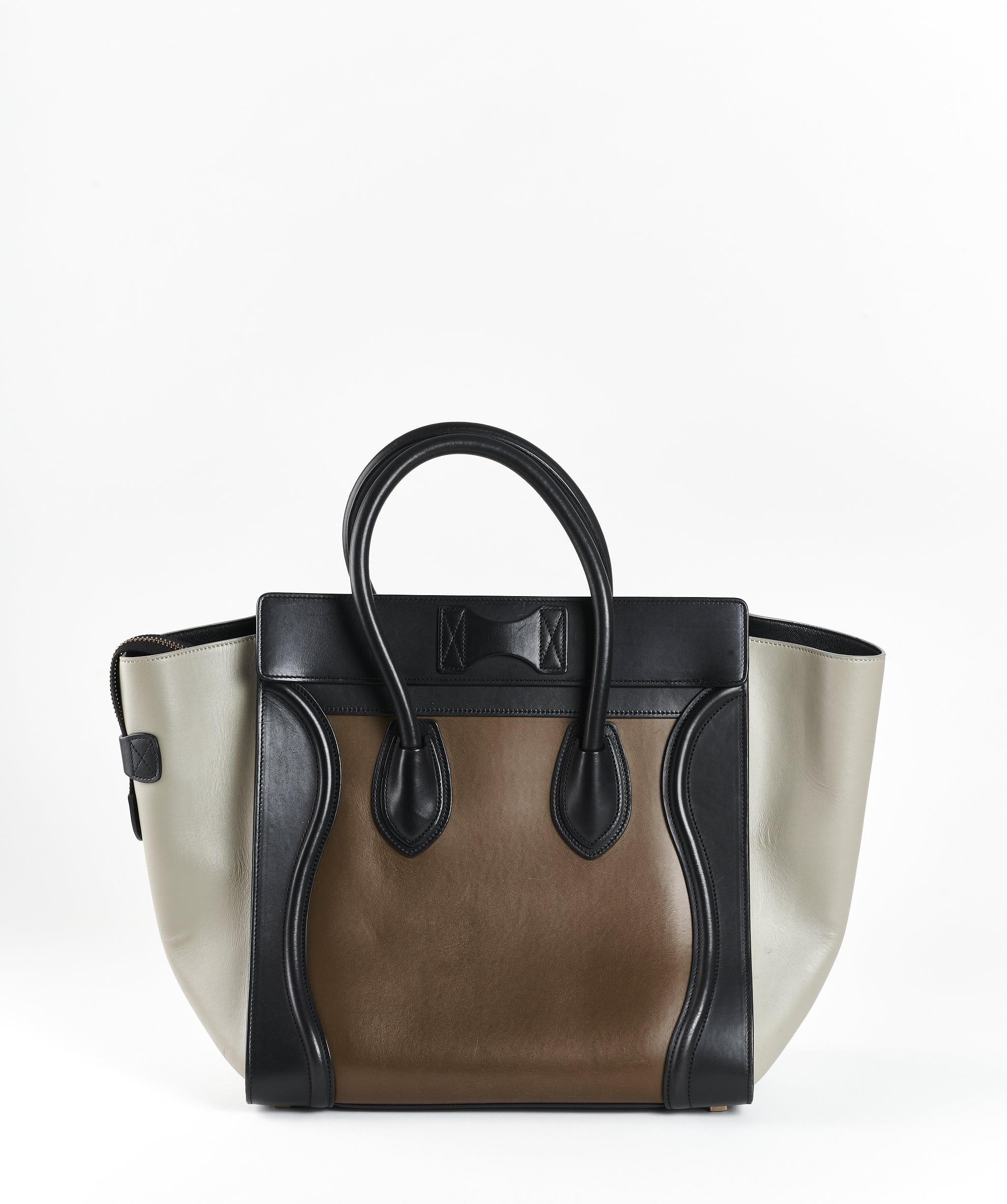 Celine Celine Luggage Leather Black & Brown Bag