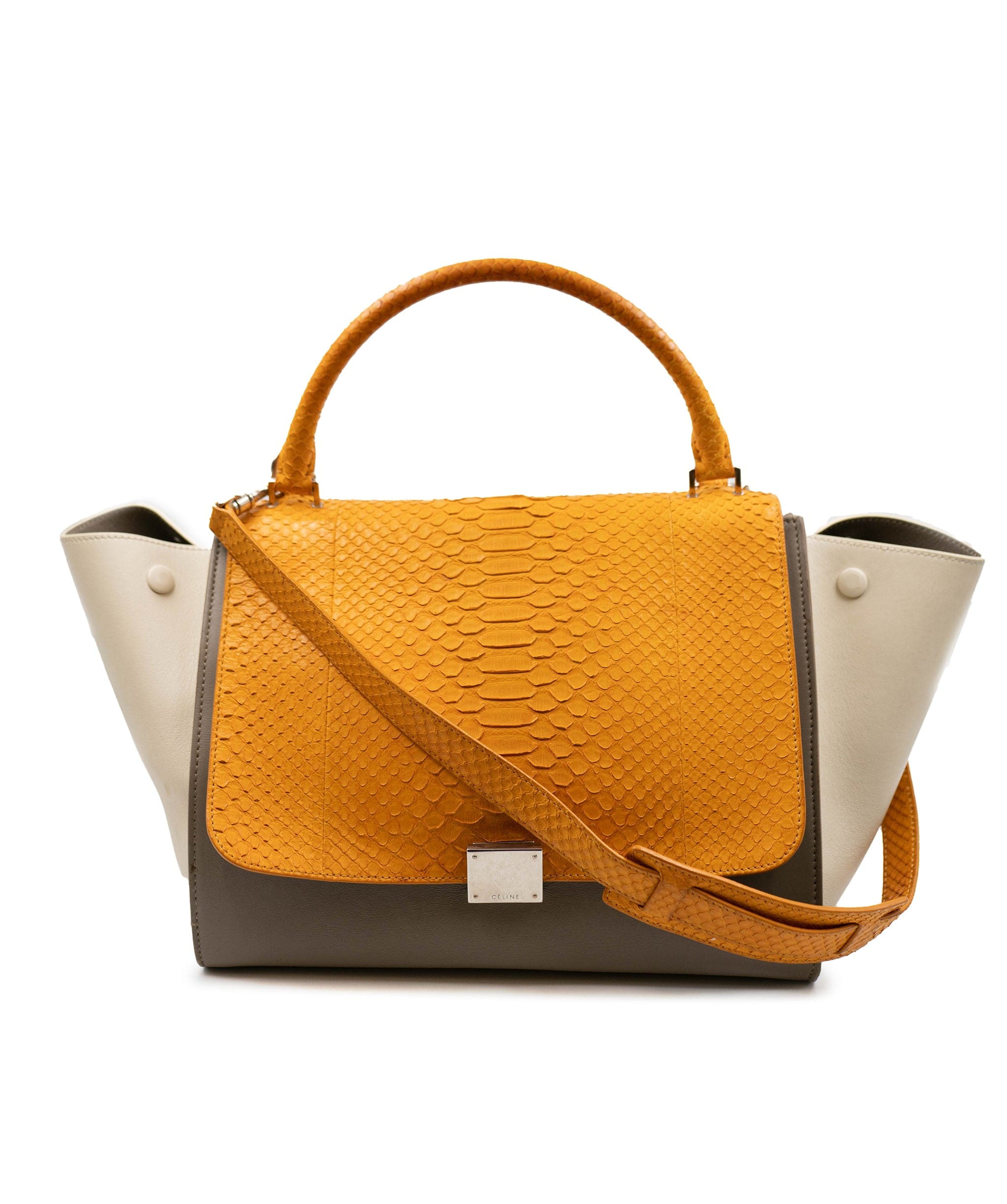 Celine Celine Python Amber Leather Trapeze Bag  - AGL1928