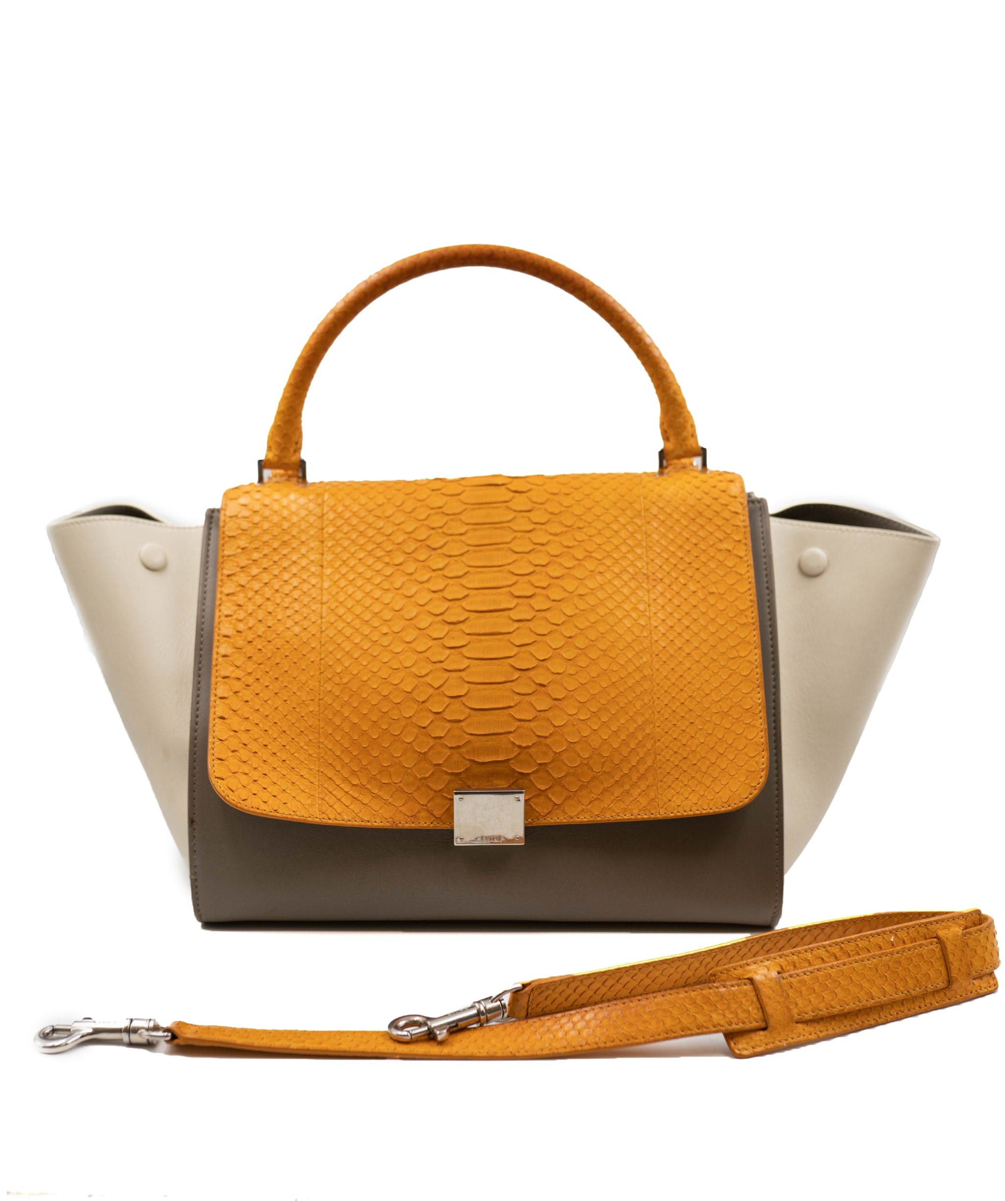 Celine Celine Python Amber Leather Trapeze Bag  - AGL1928