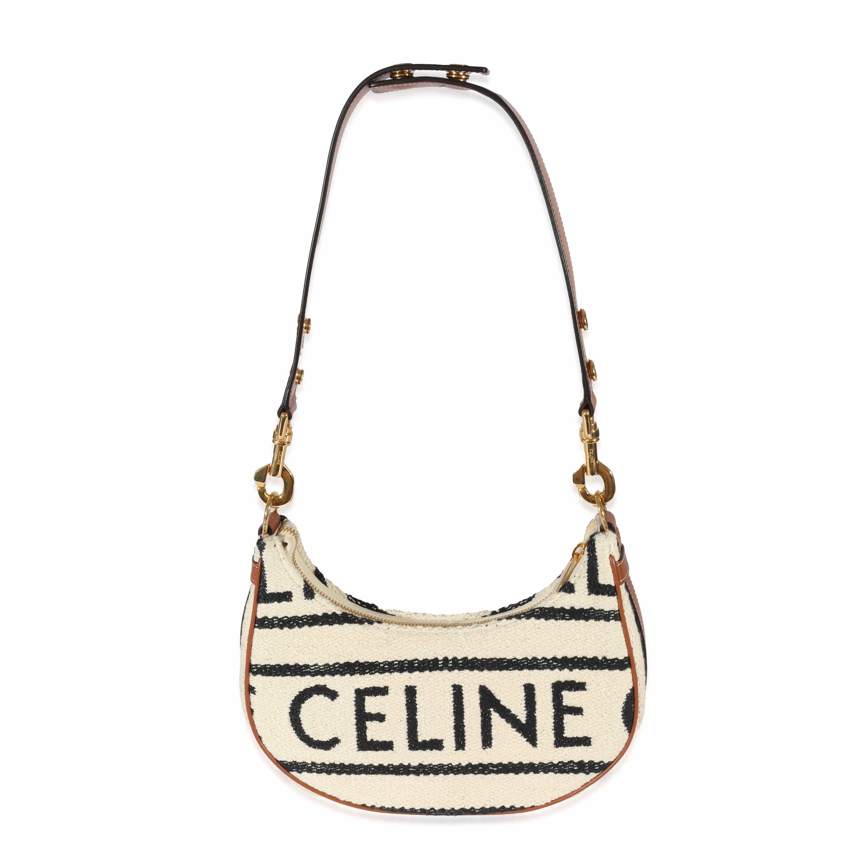 Celine Celine Beige Textile Medium Ava Strap Bag