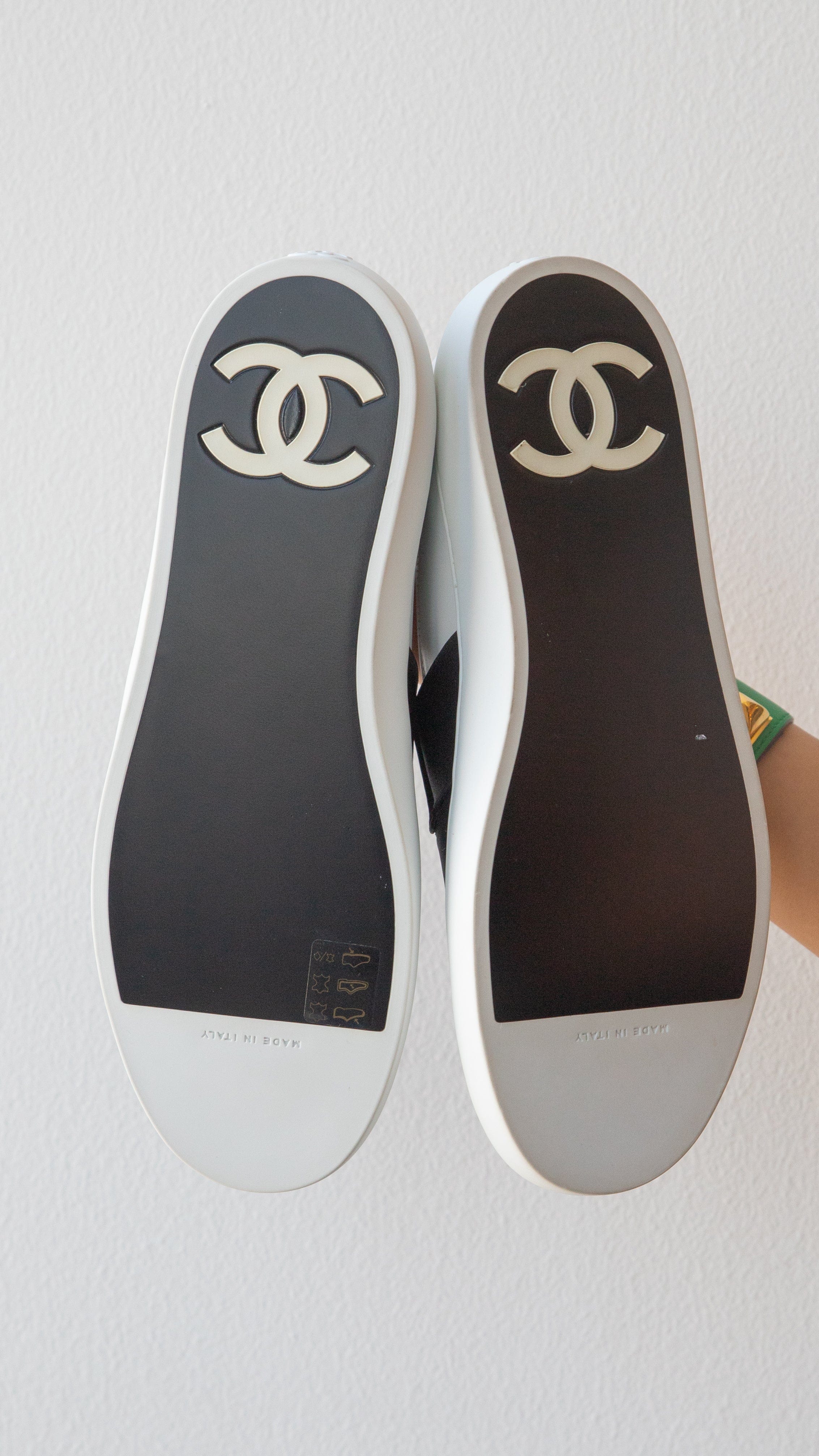 Chanel Chanel Black White Slip Ons 40EU