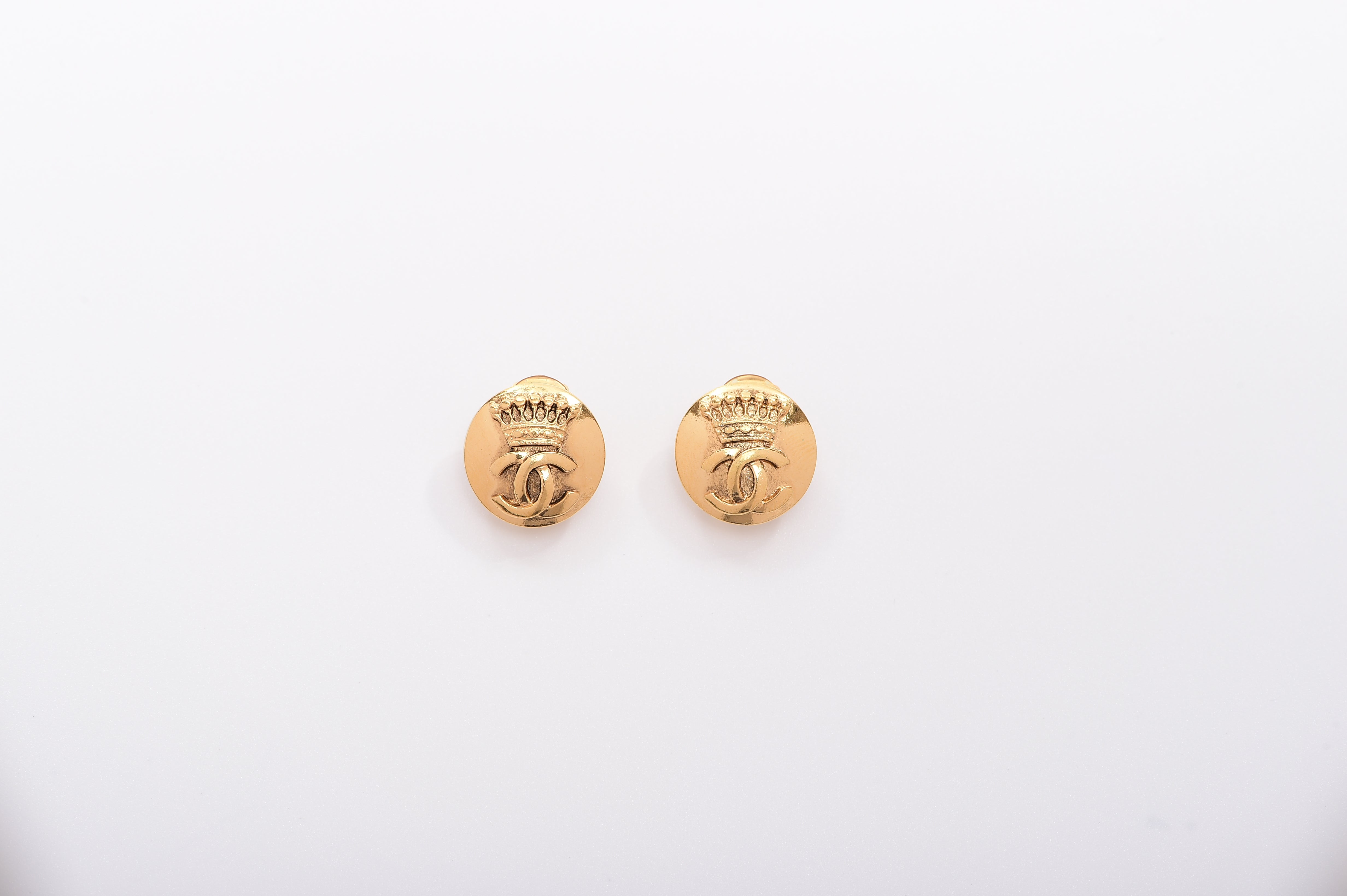 Chanel 96A Crown Stud Earrings ASL4350