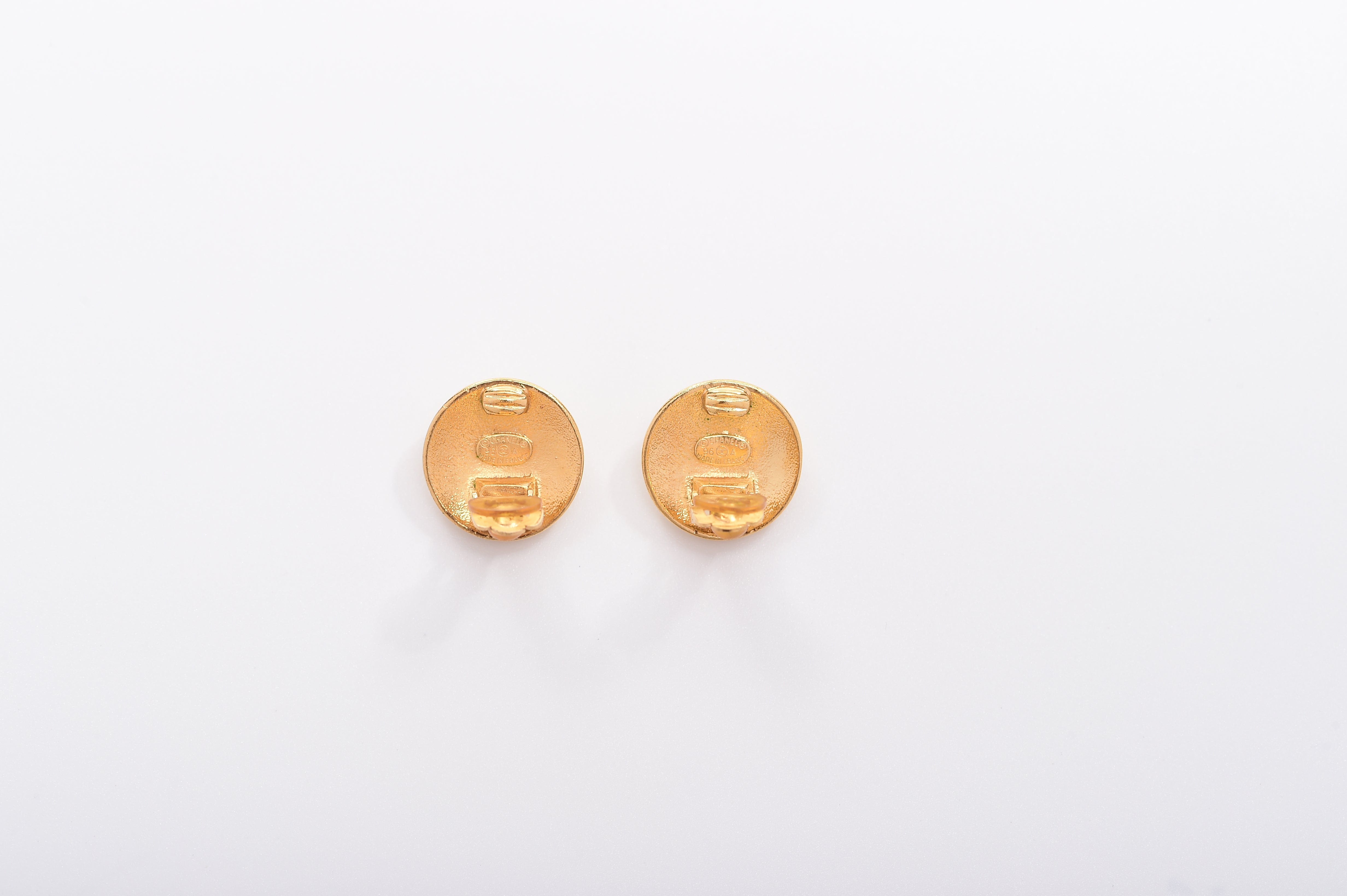 Chanel 96A Crown Stud Earrings ASL4350