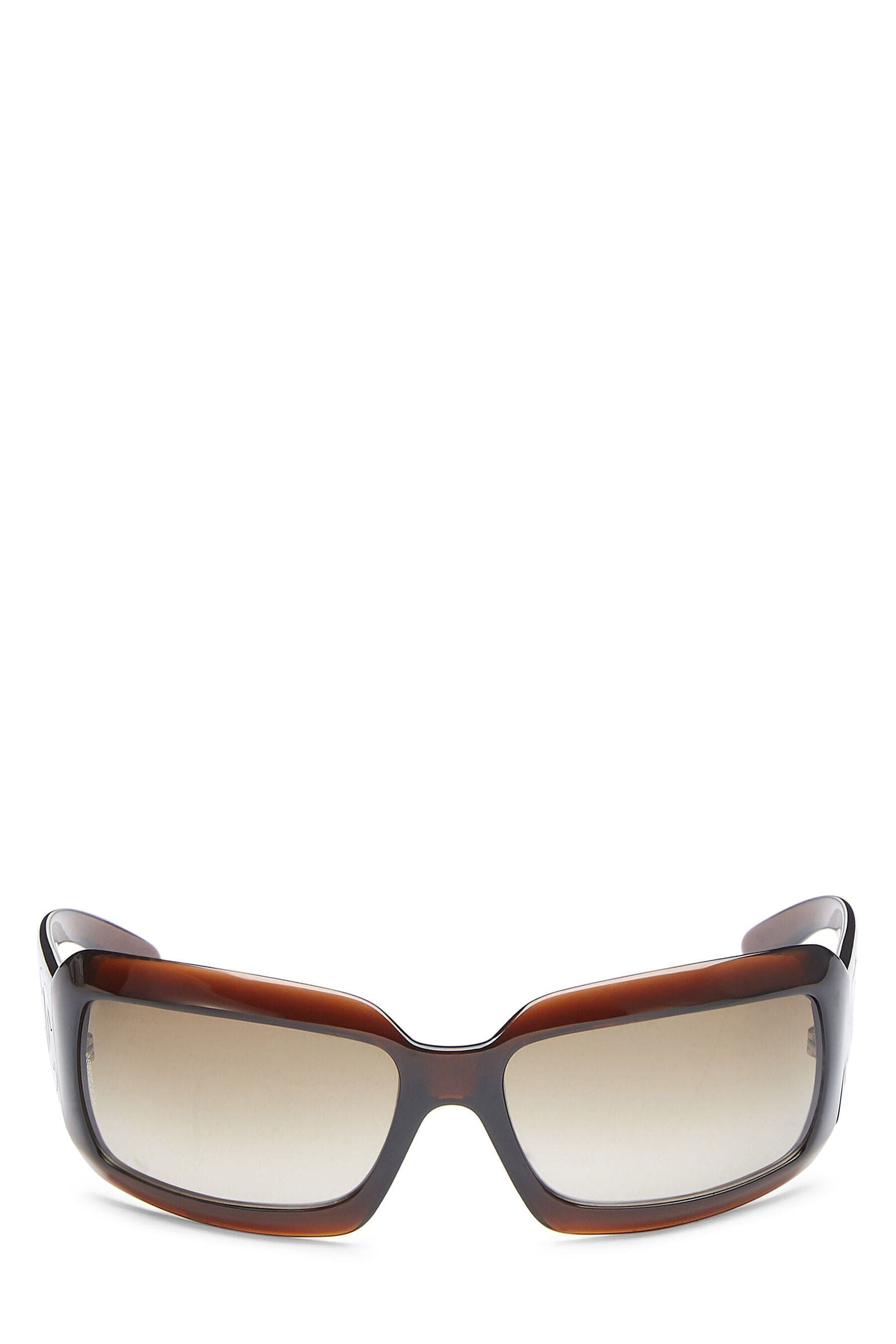 Chanel BROWN ACETATE 'CC' SUNGLASSES