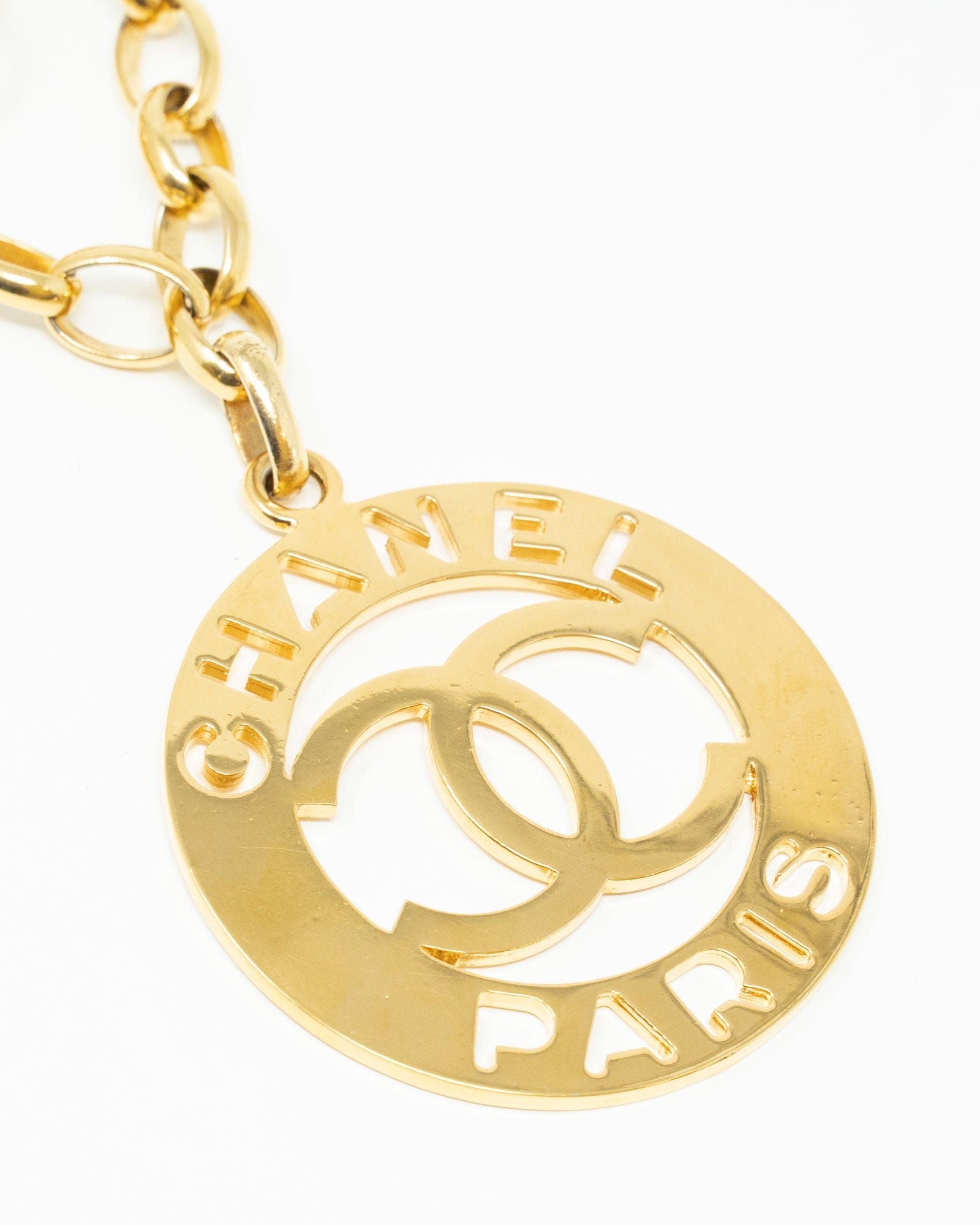 Chanel CC 1988 Runway Cutout Medallion Necklace - ASL3014