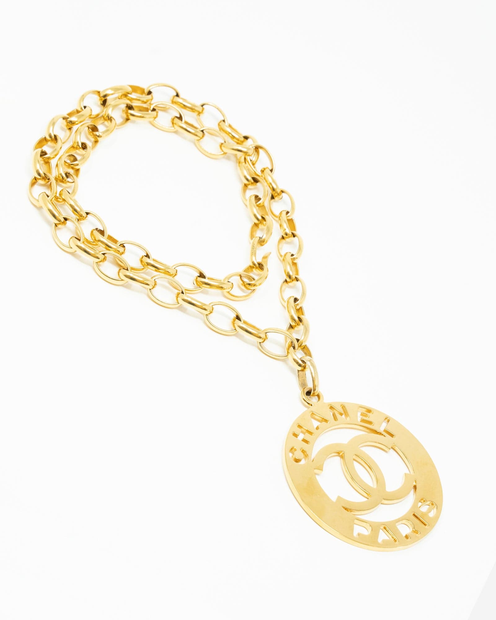 Chanel CC 1988 Runway Cutout Medallion Necklace - ASL3014