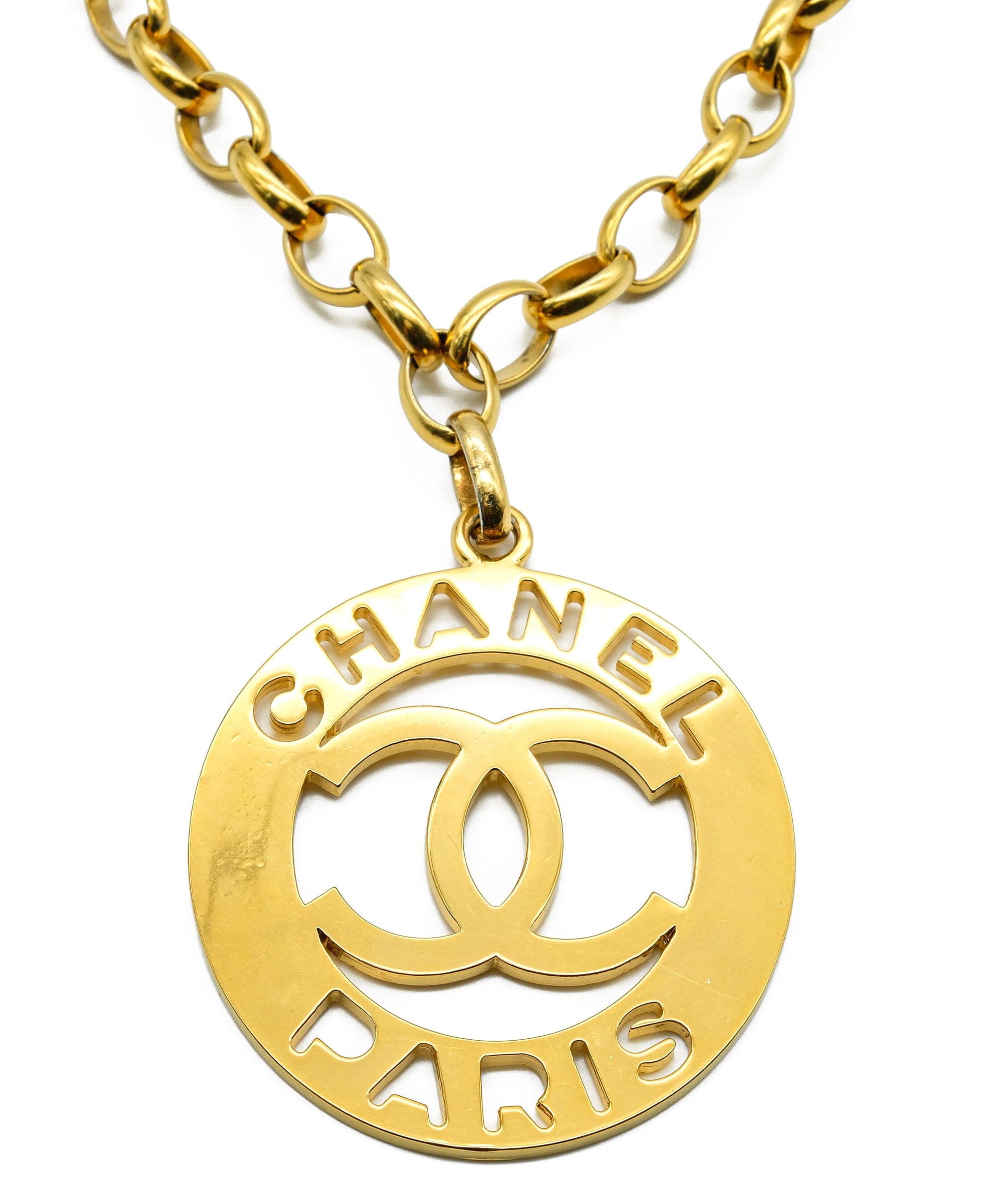 Chanel CC 1988 Runway Cutout Medallion Necklace - ASL3014