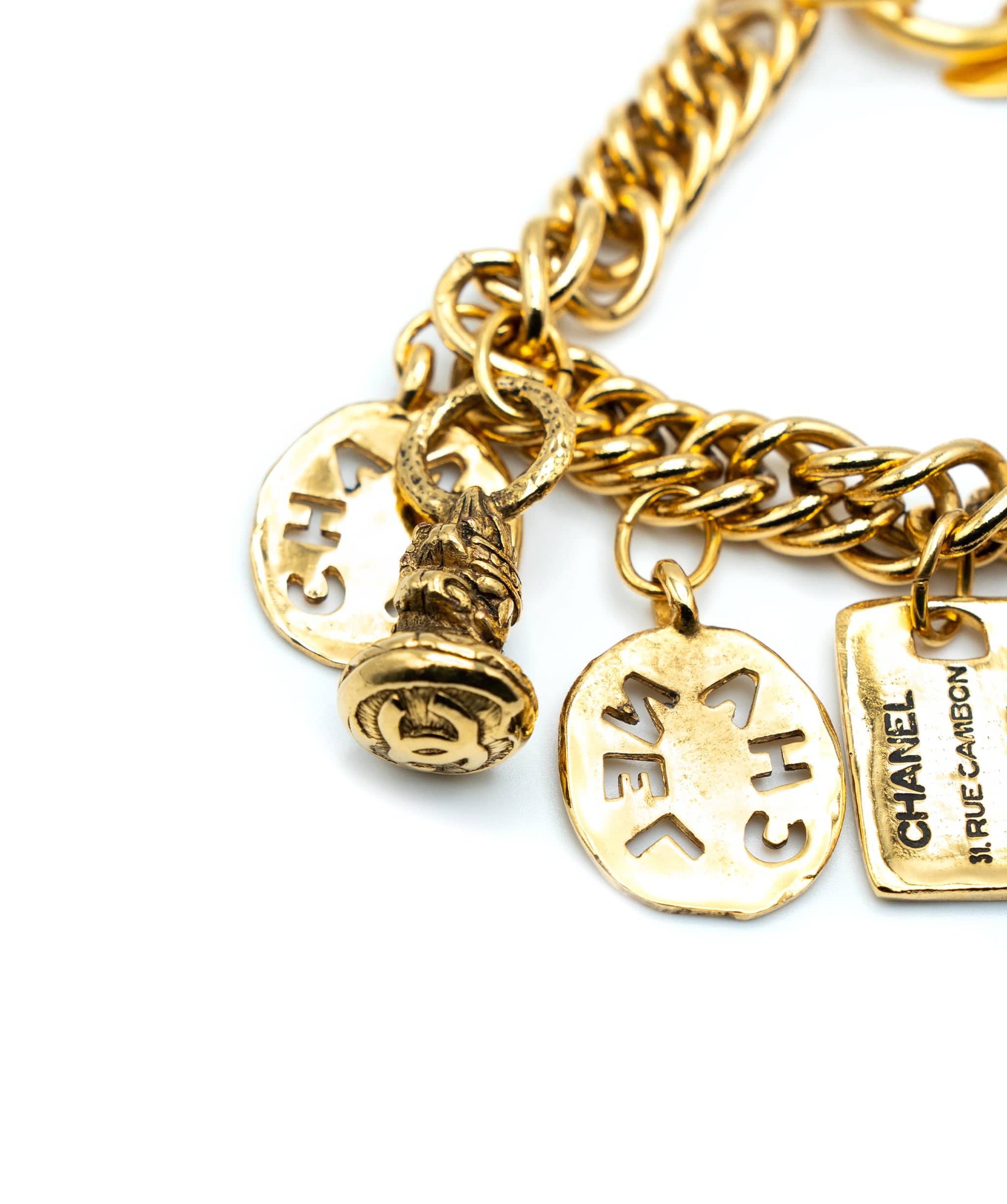 Chanel Chanel 24k Gold Plated Charm Bracelet - ASL3919