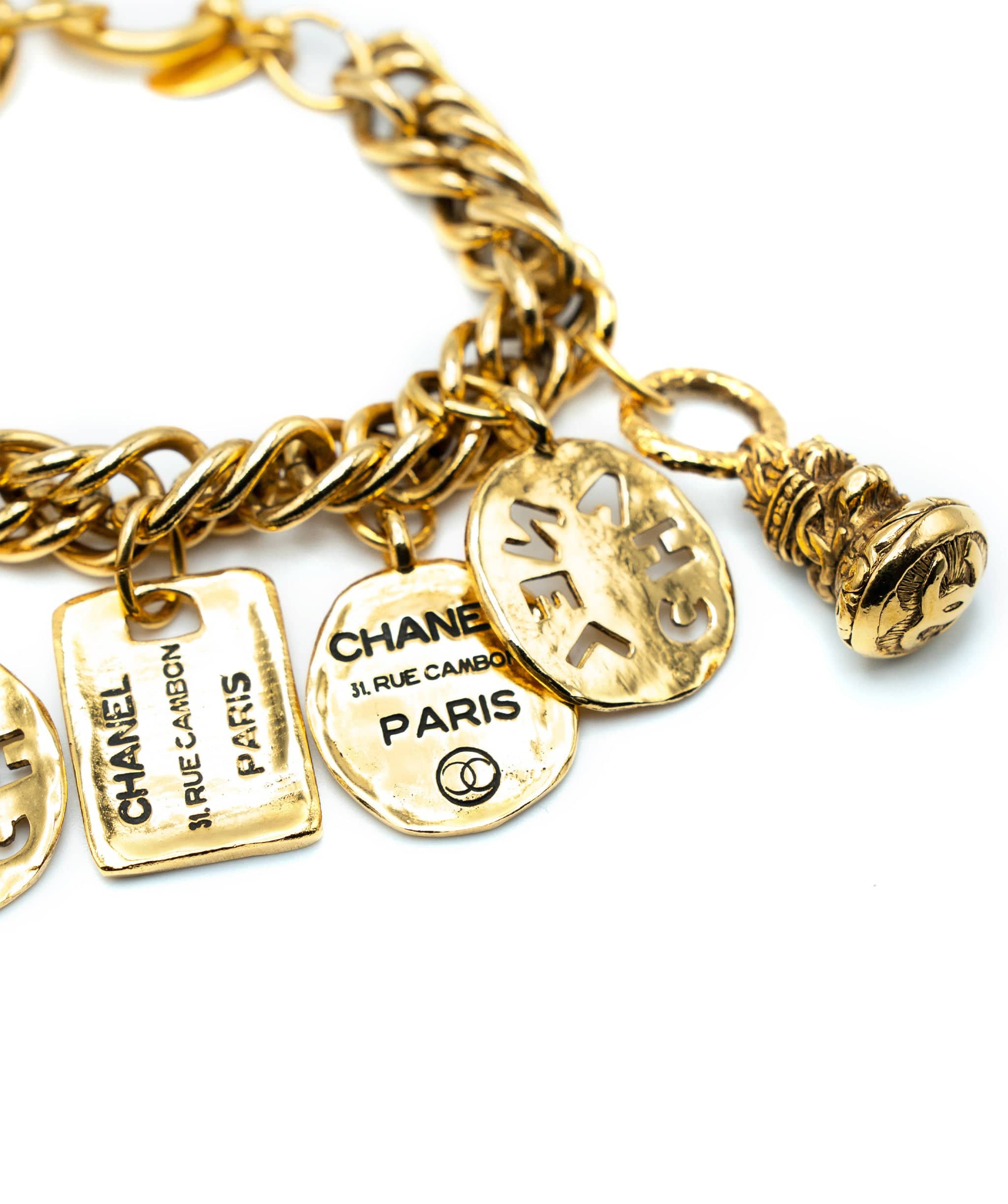 Chanel Chanel 24k Gold Plated Charm Bracelet - ASL3919