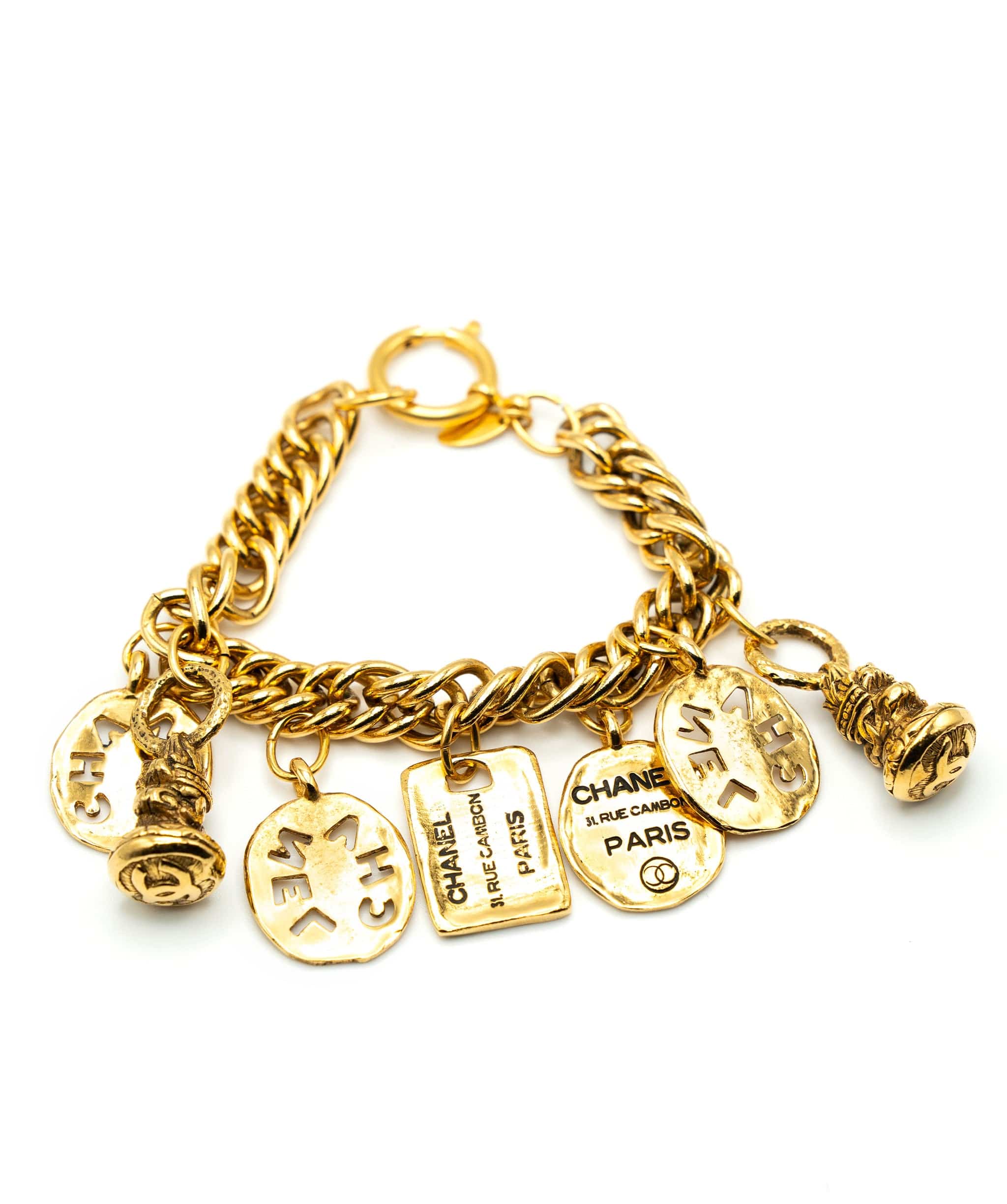 Chanel Chanel 24k Gold Plated Charm Bracelet - ASL3919