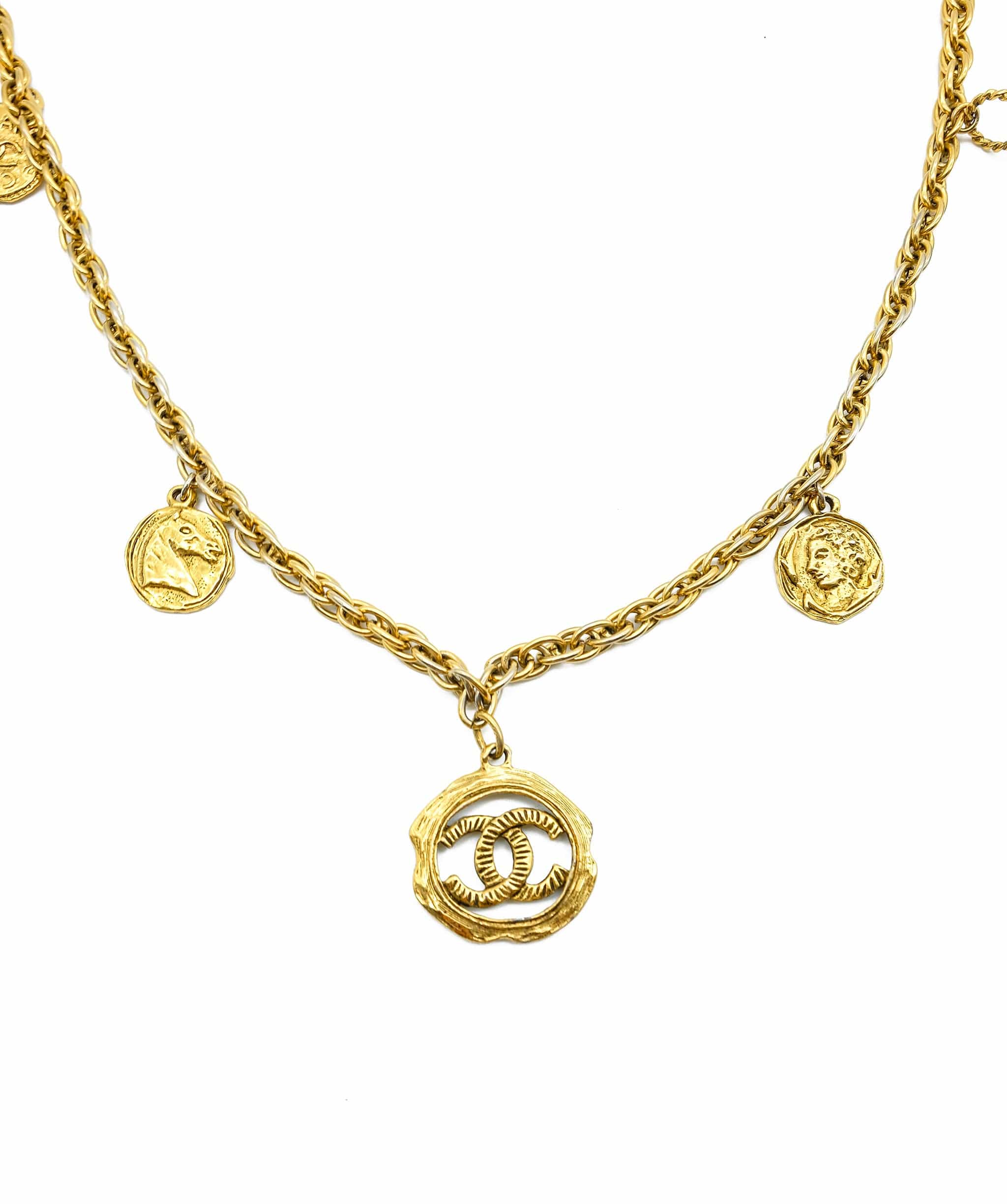 Chanel Chanel 9 gold medallions gold necklace ASL3860