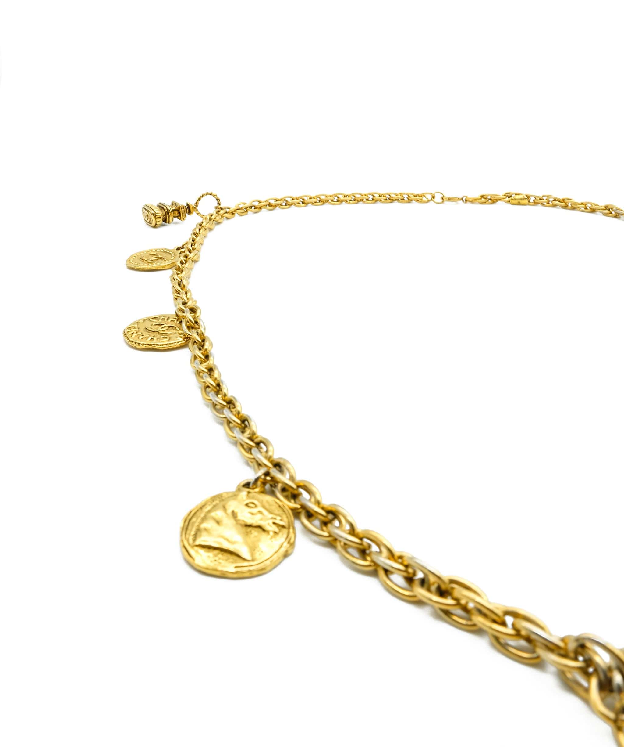 Chanel Chanel 9 gold medallions gold necklace ASL3860