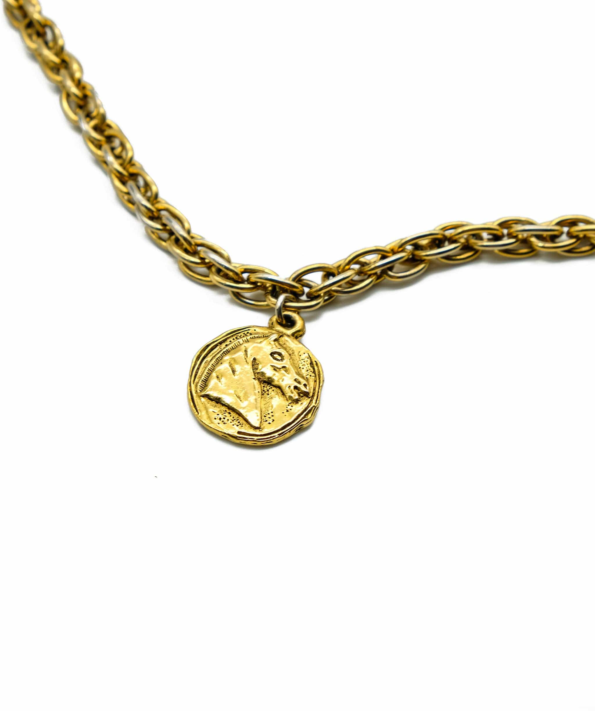 Chanel Chanel 9 gold medallions gold necklace ASL3860