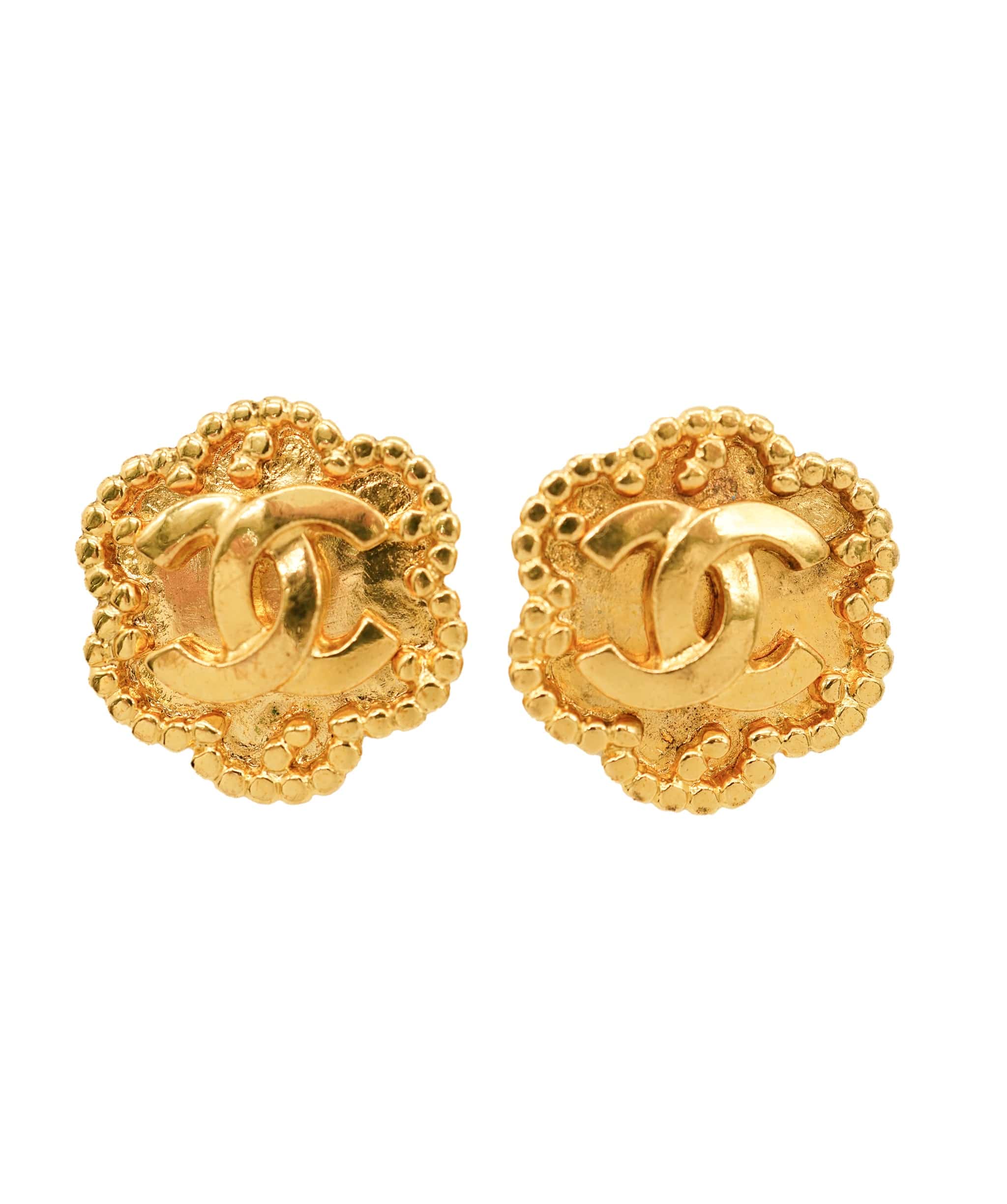 Chanel Chanel 96A CC Button Stud Earrings ASL3895