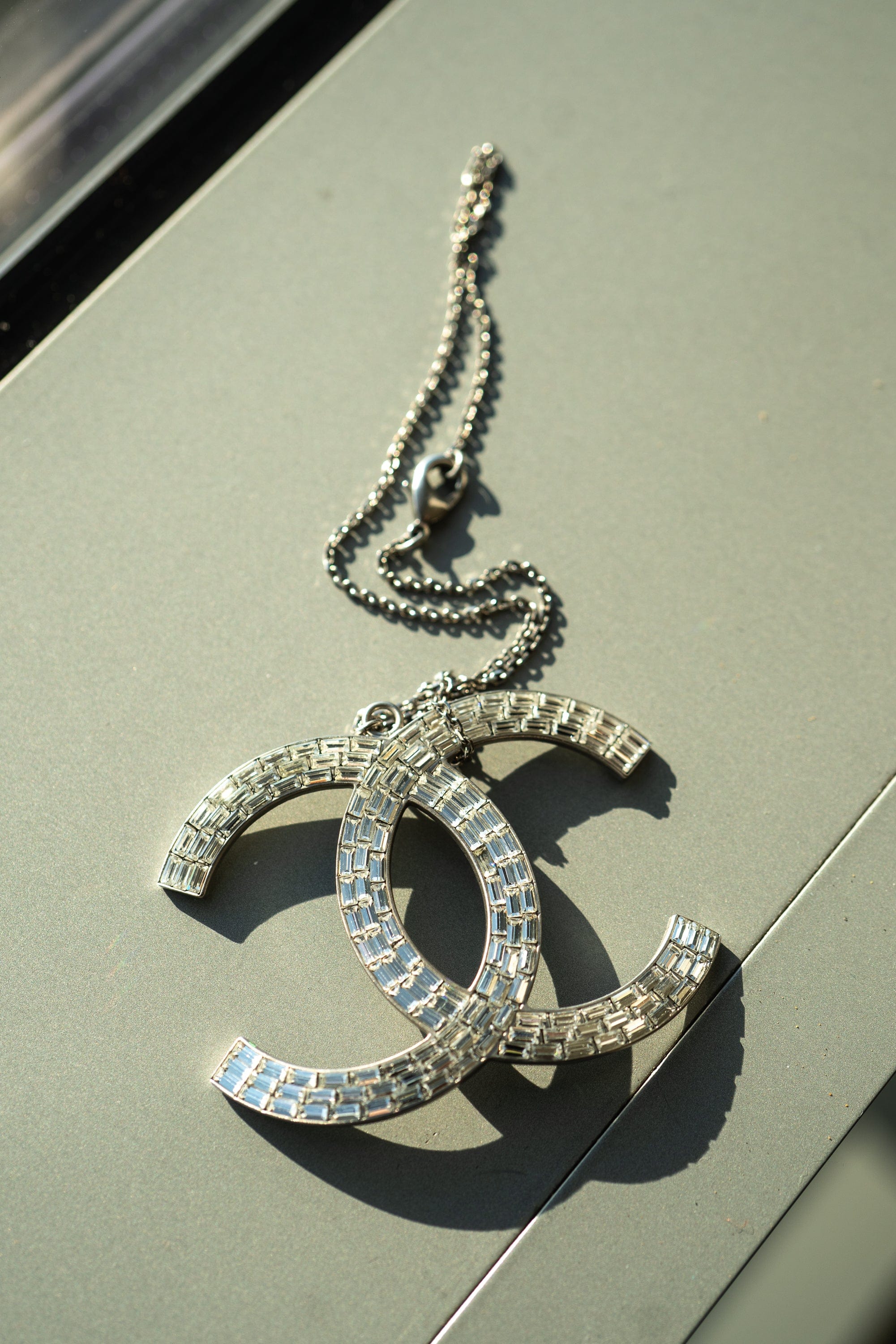 Chanel Chanel Baguette Cut Crystal giant CC necklace ASL3443