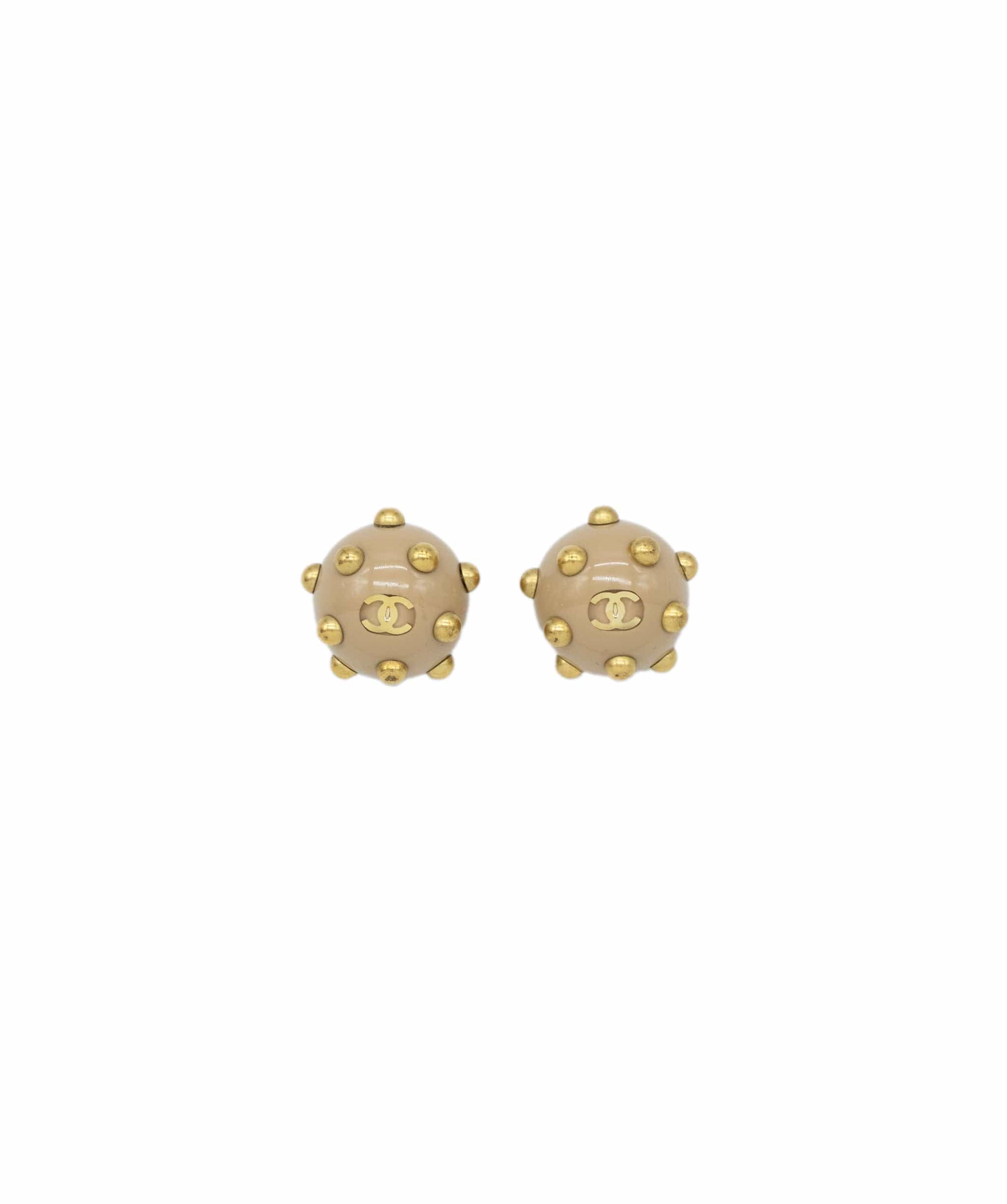 Chanel Chanel beige studded earrings ASL3992