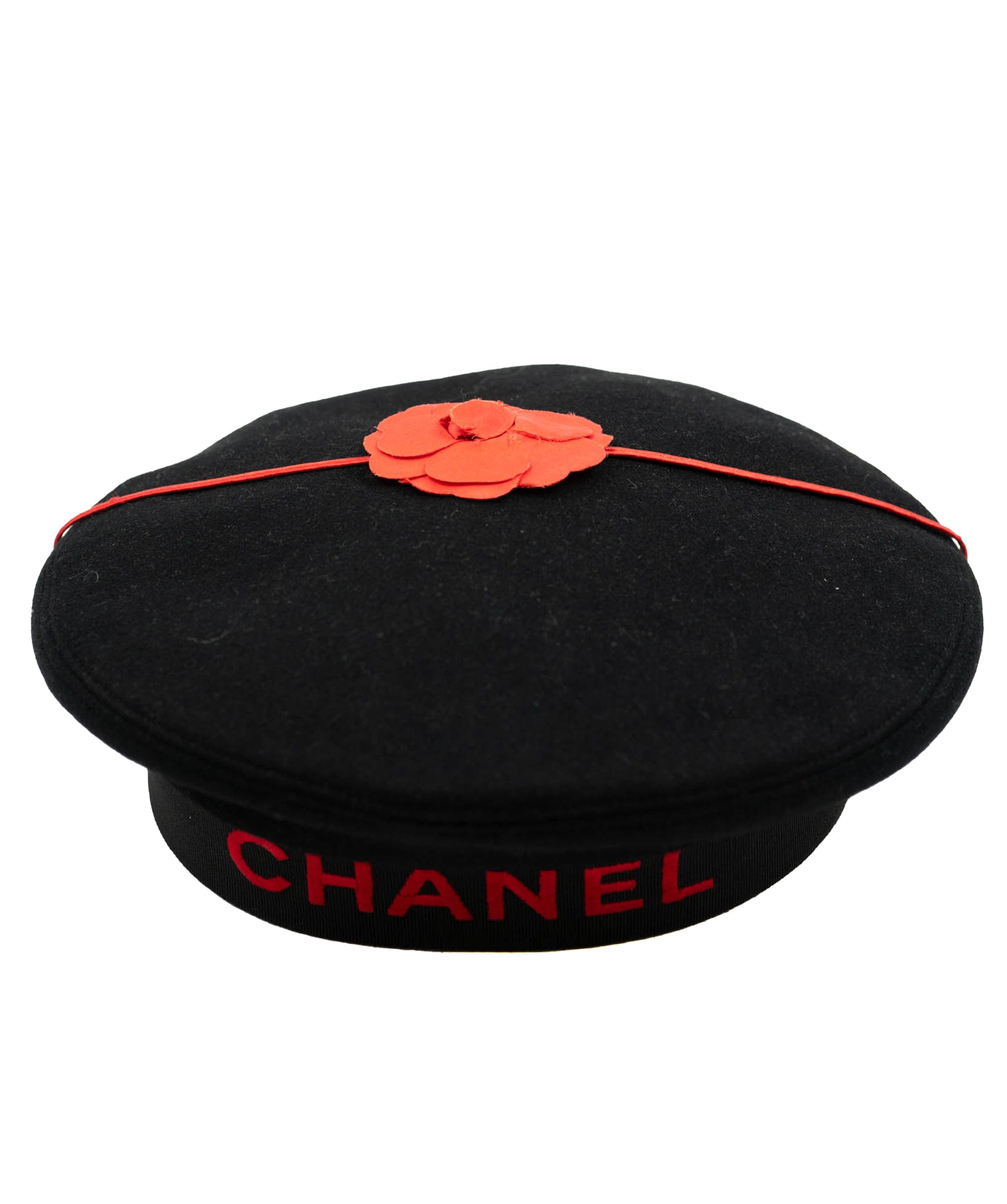 Chanel Chanel Beret Rose Red And Black ASL4807