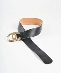 Chanel Chanel Black CC Detail Belt With GHW