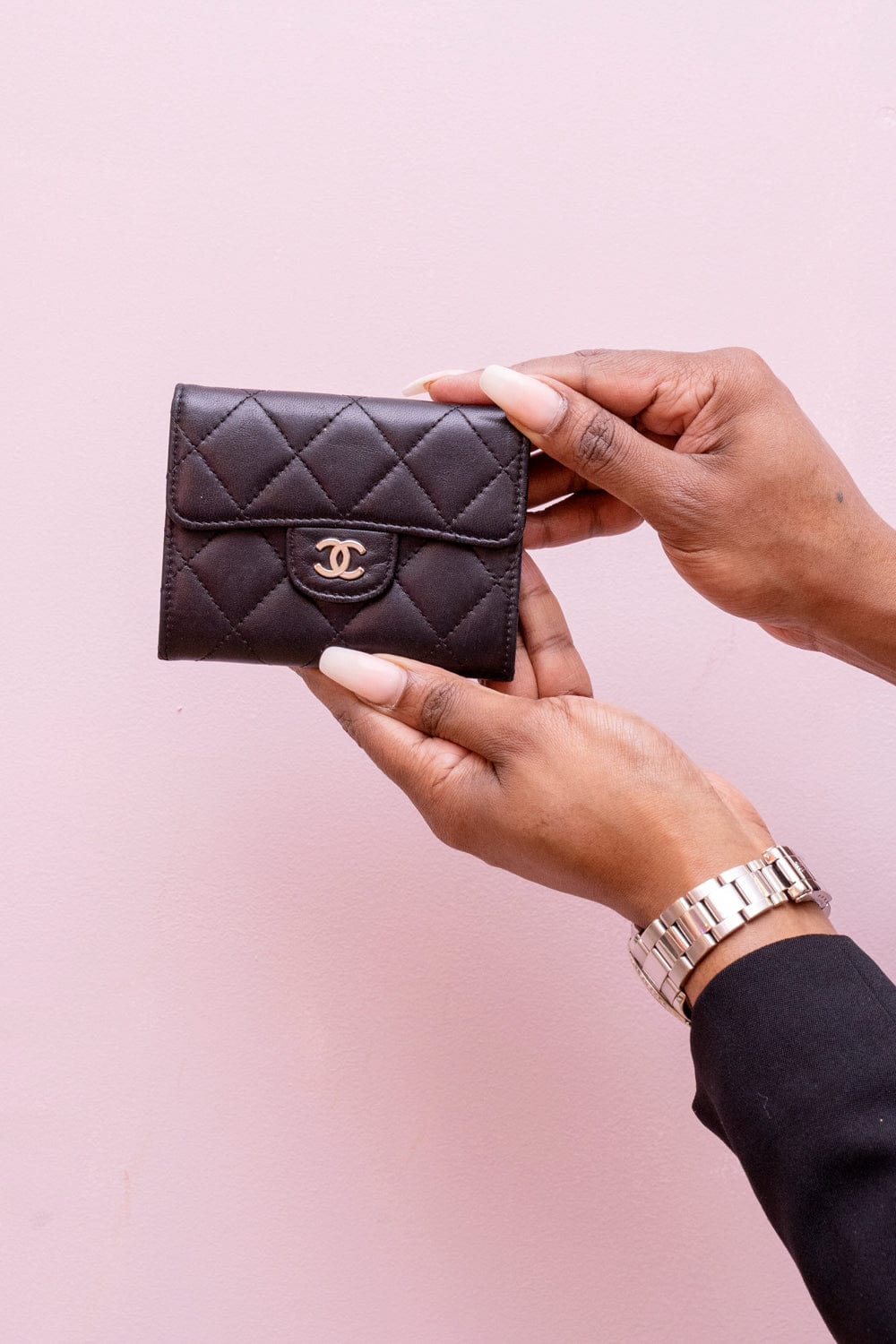 Chanel Chanel Black Classic Flap Coin Purse - ARL1019