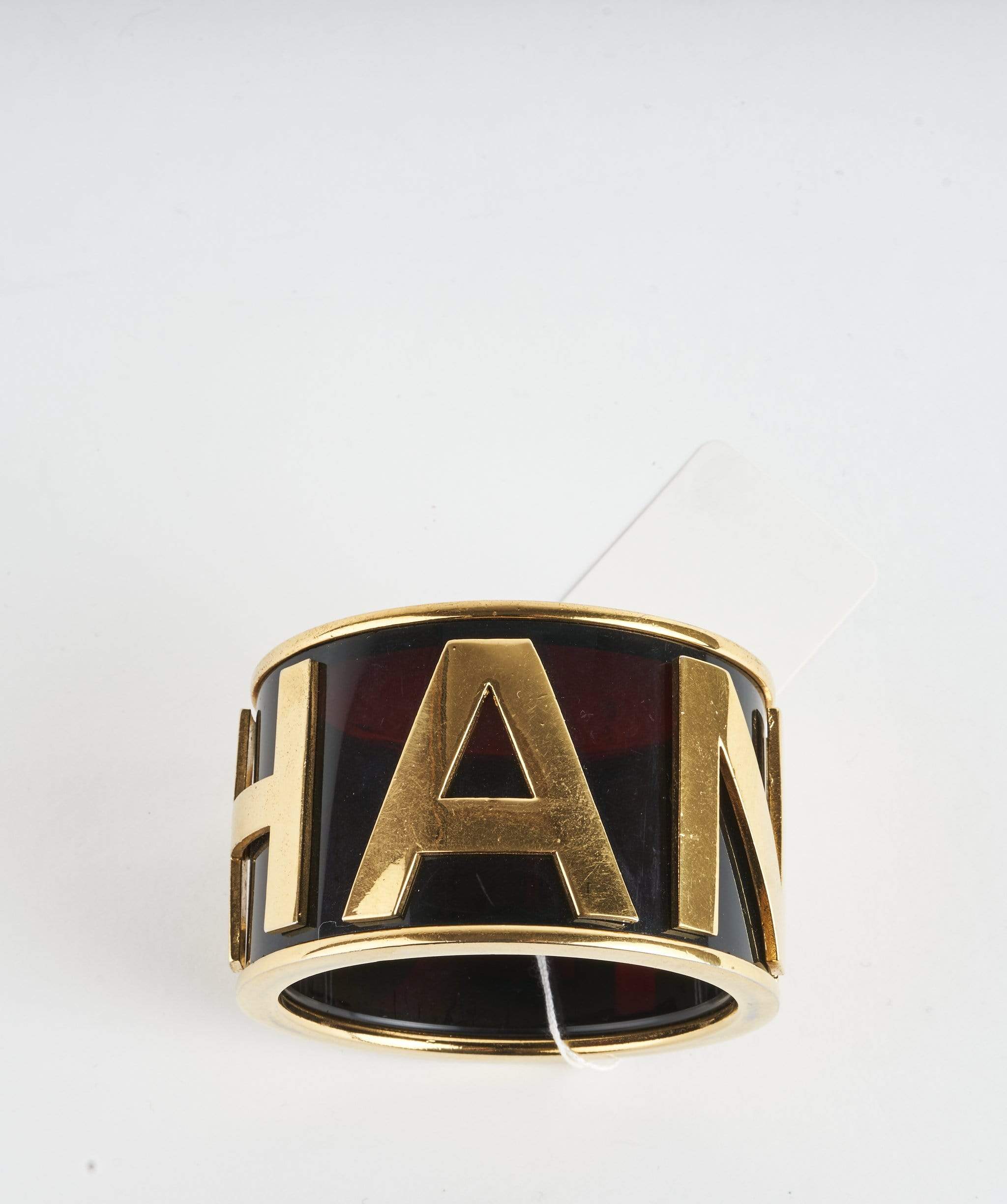 Chanel Chanel Black Gold Initial Bangle