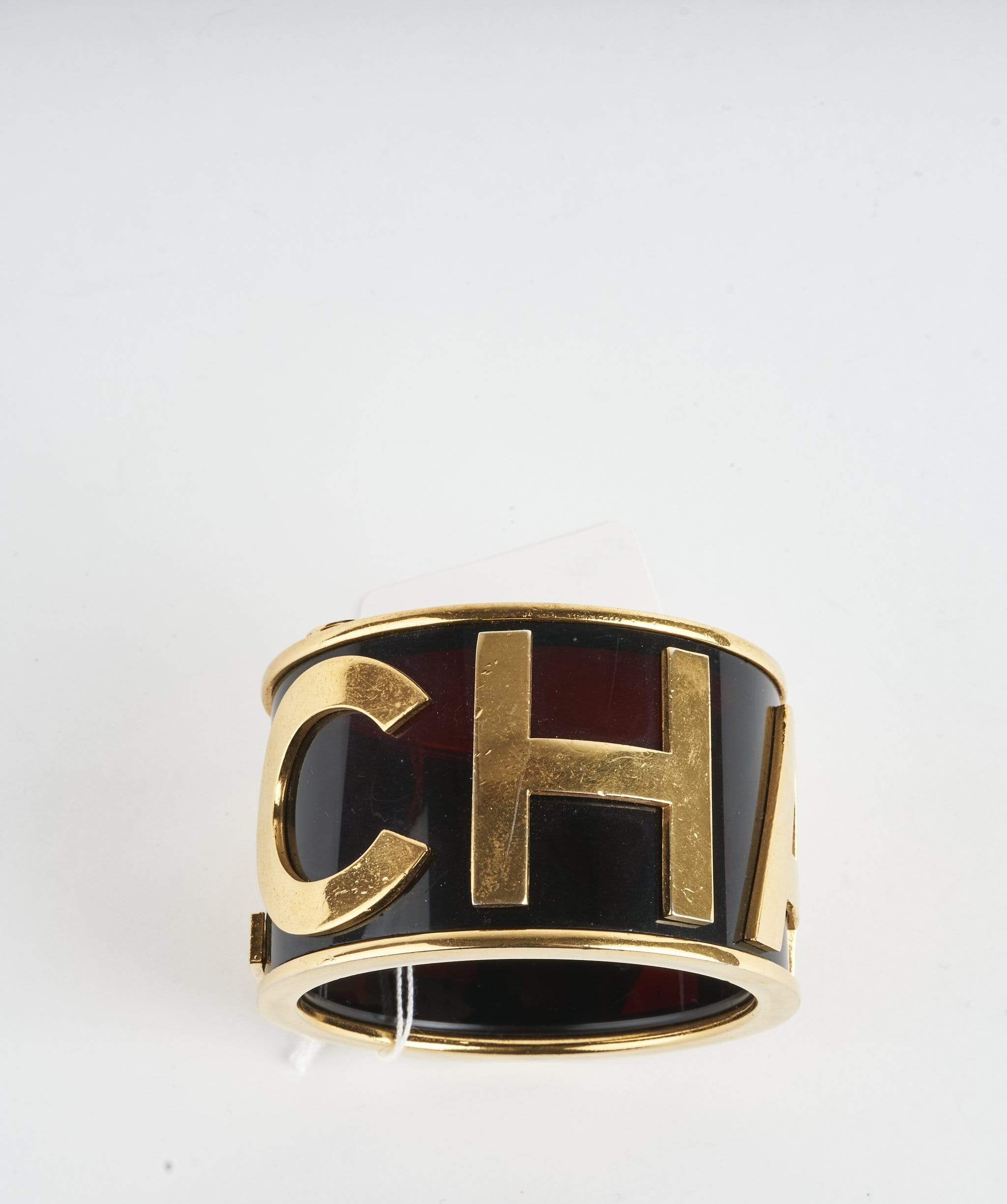 Chanel Chanel Black Gold Initial Bangle