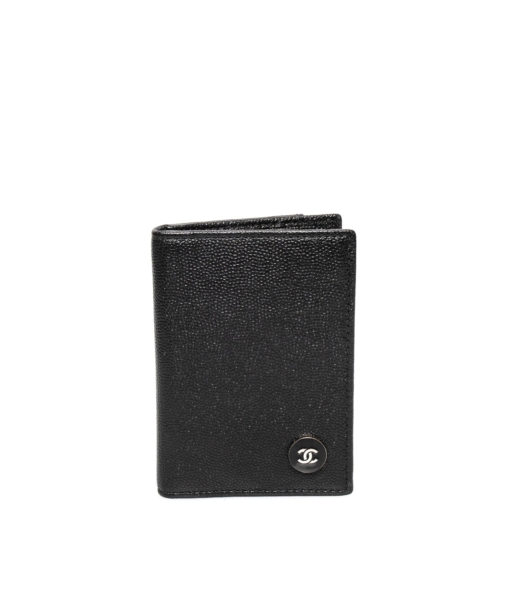 Chanel Chanel Black Grained Leather Card Holder - AWL2509