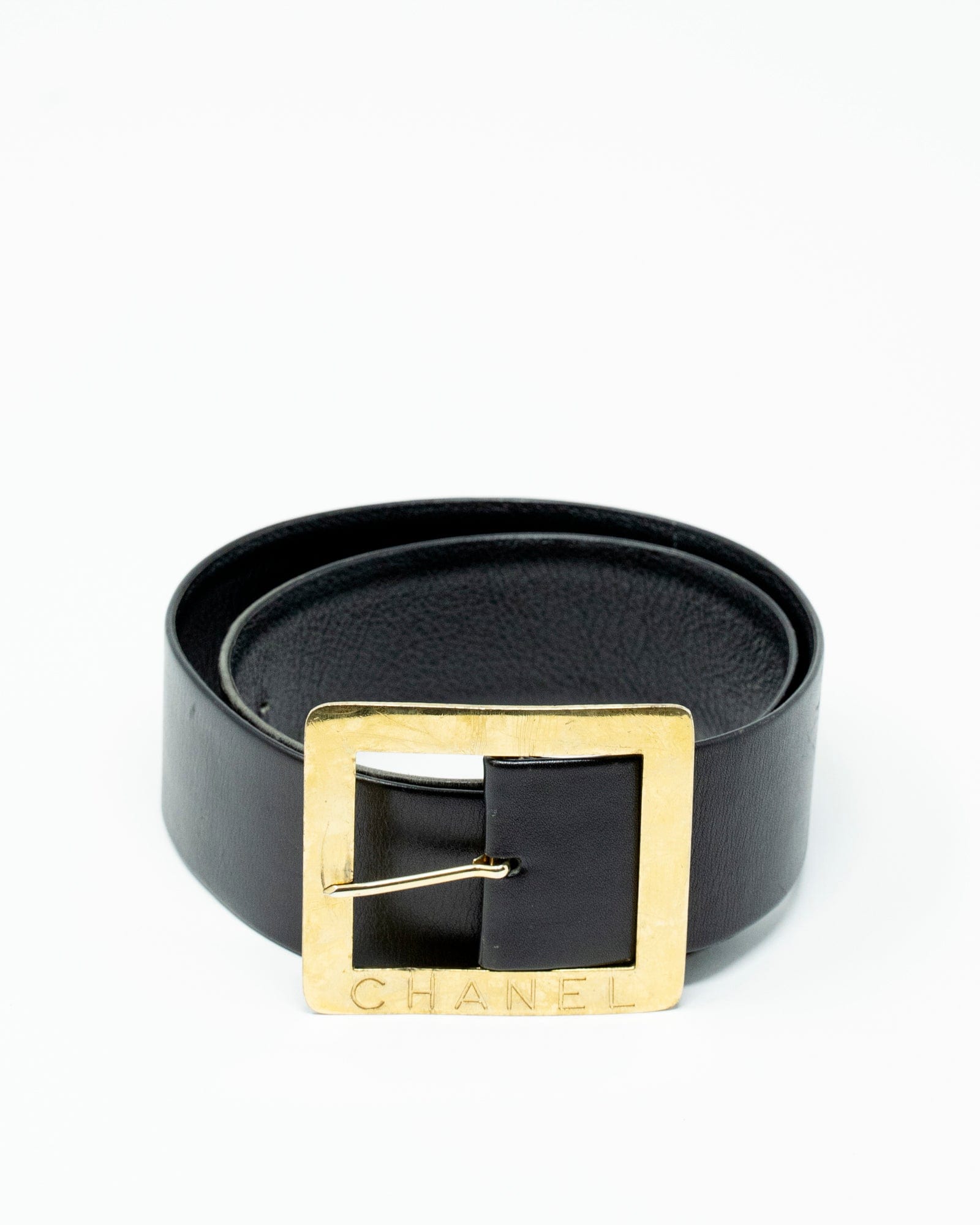 Chanel Chanel black leather belt with Chanel buckle - AWL3399