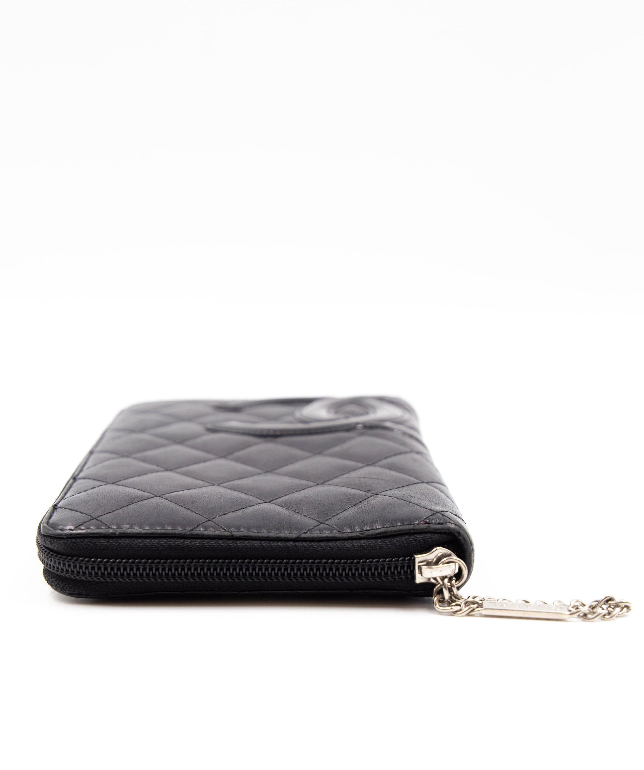 Chanel Chanel Black Leather Cambon Wallet AGC1155