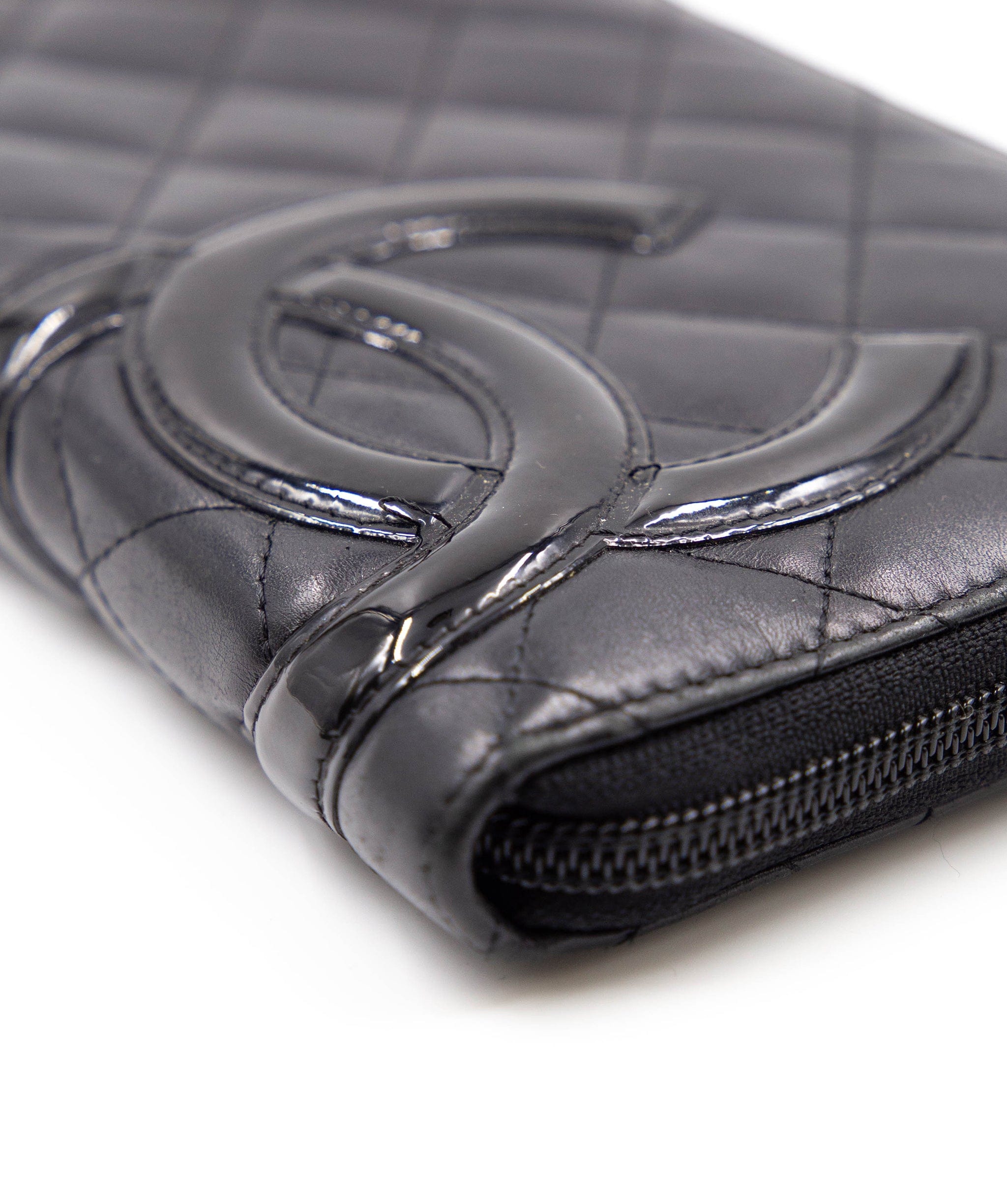 Chanel Chanel Black Leather Cambon Wallet AGC1155