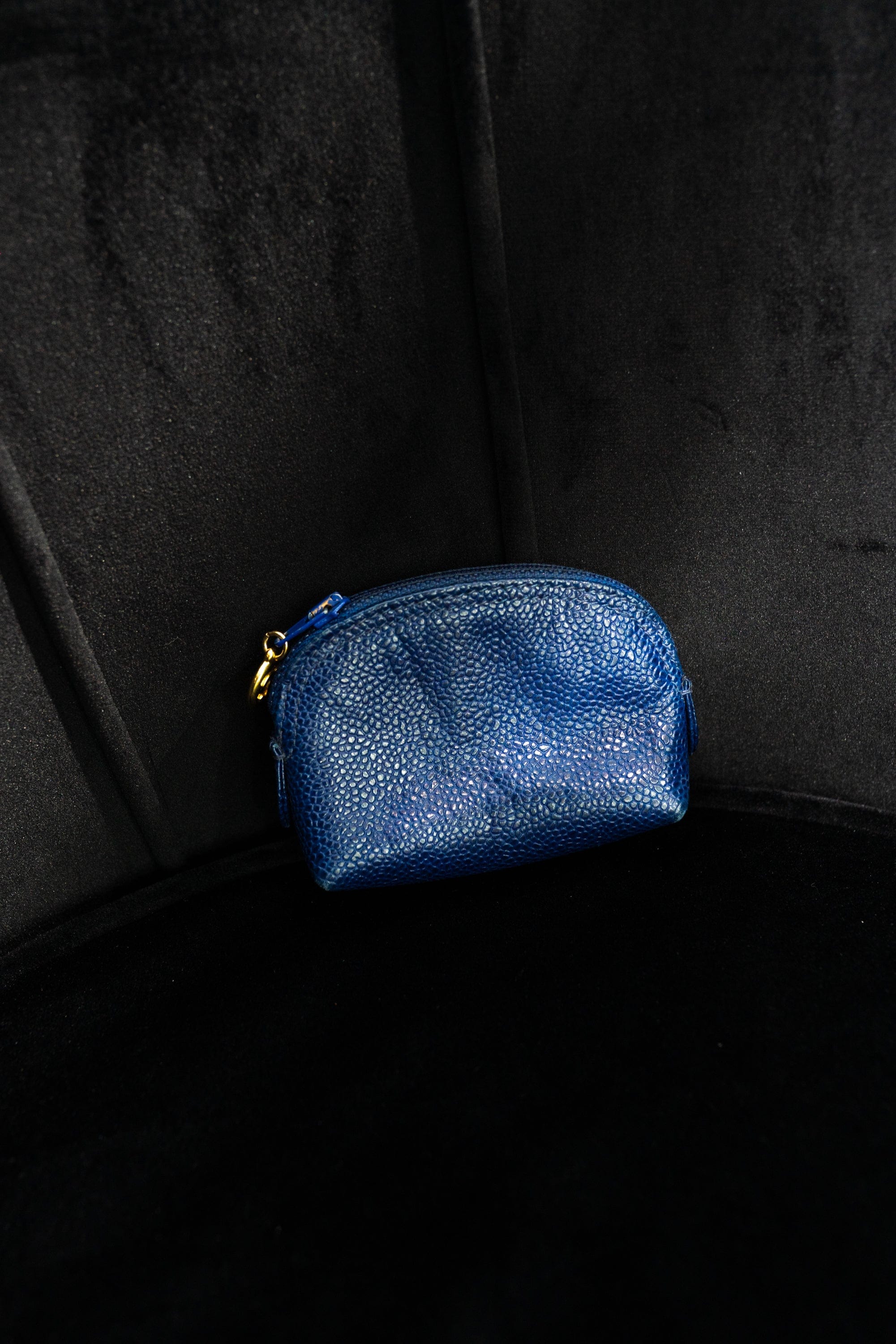 Chanel Chanel blue caviar coin purse CC - AWL2824