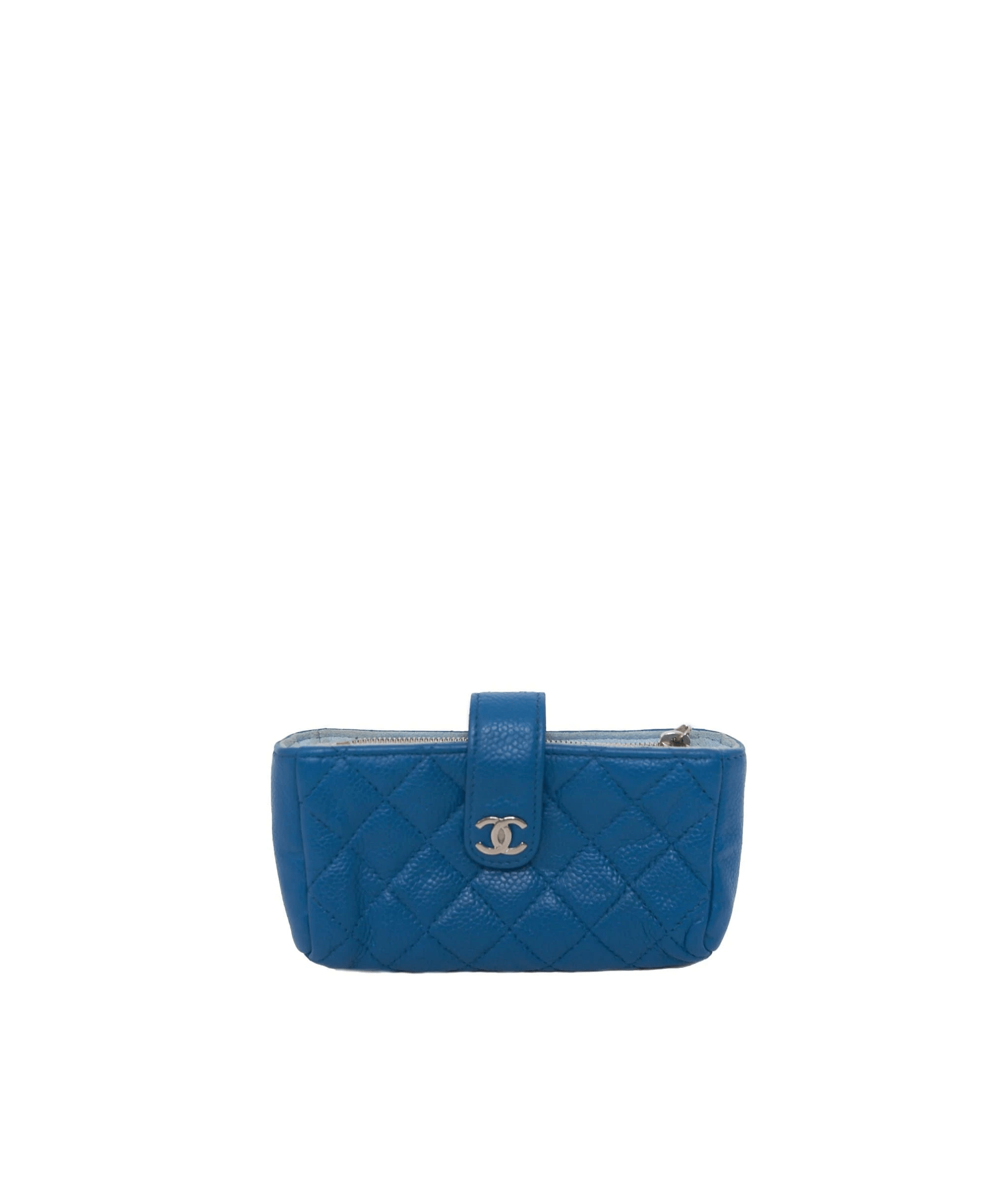 Chanel Chanel Blue Caviar Pouch PHW  AGL1124