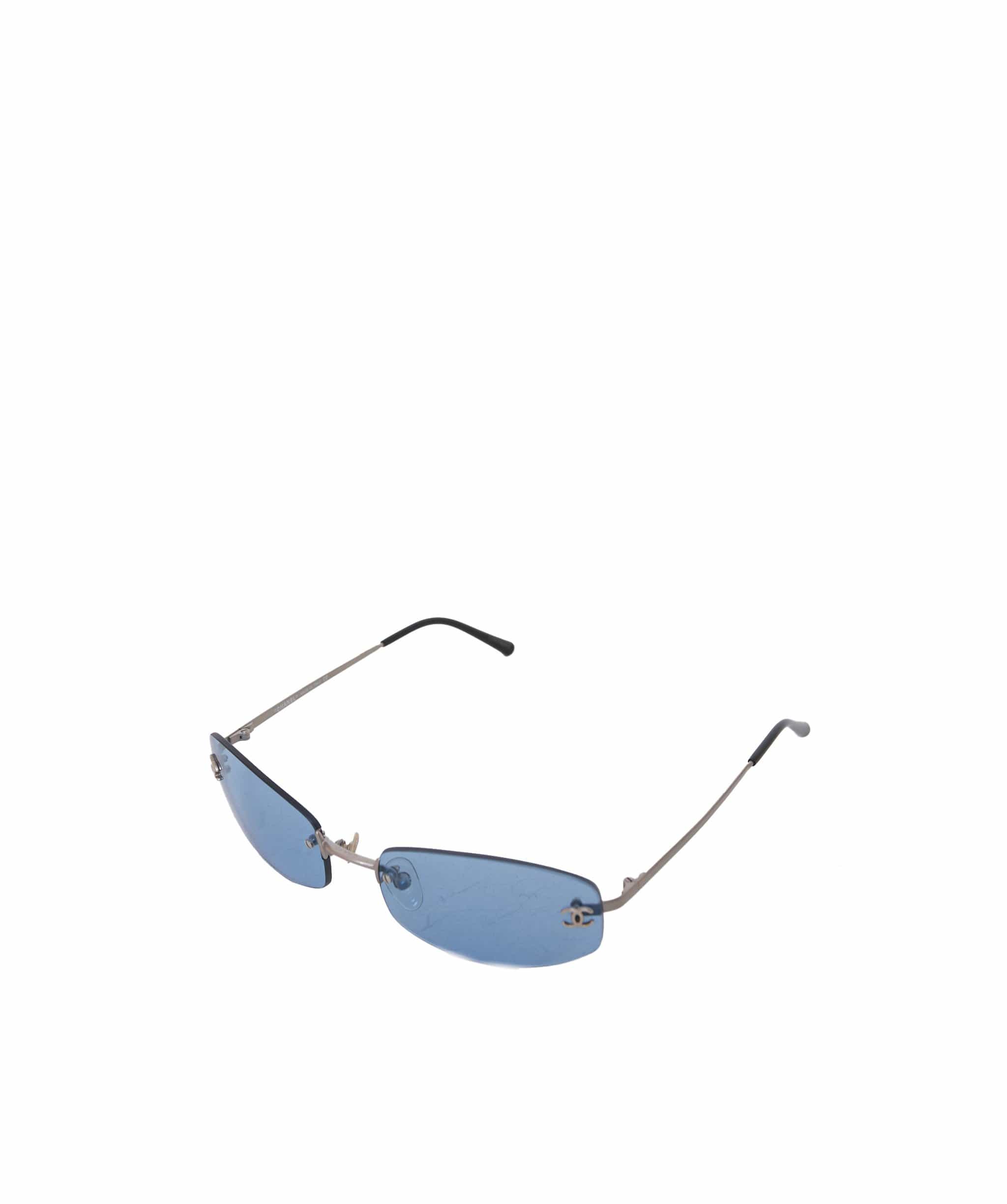 Chanel Chanel Blue Rimless Sunglasses with CC Detail - AWL1411