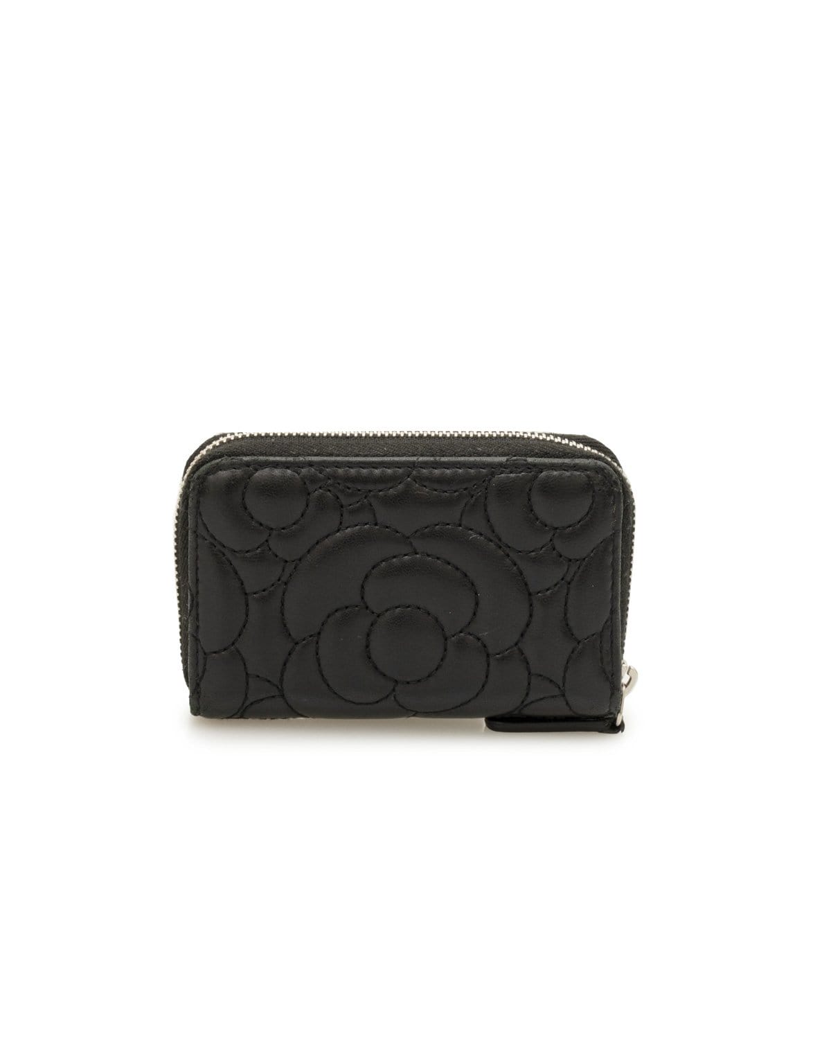 Chanel CHANEL Camellia Black Lambskin Coin Card Purse  - AWL1929