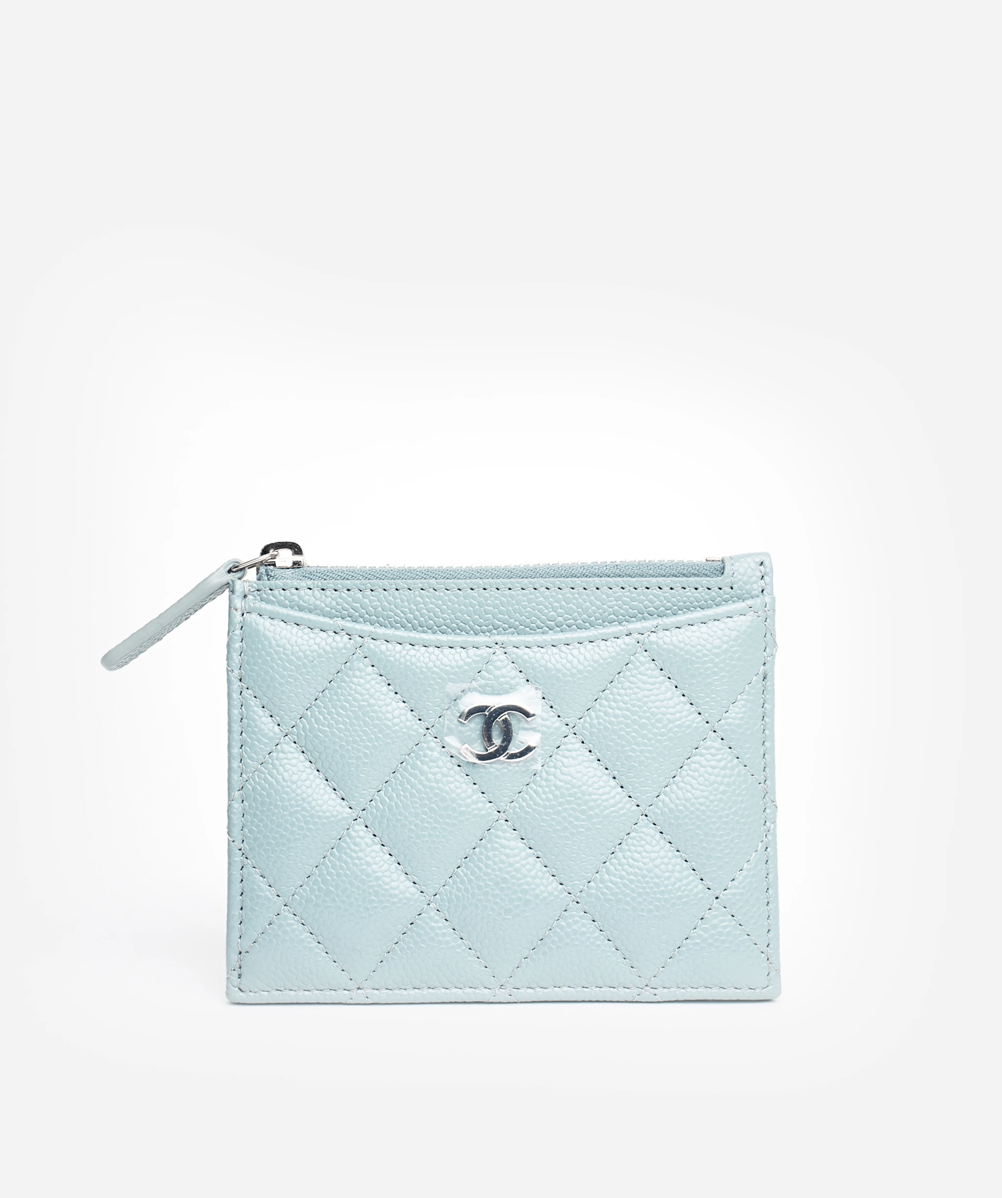 Chanel Chanel caviar quilted card holder in blue